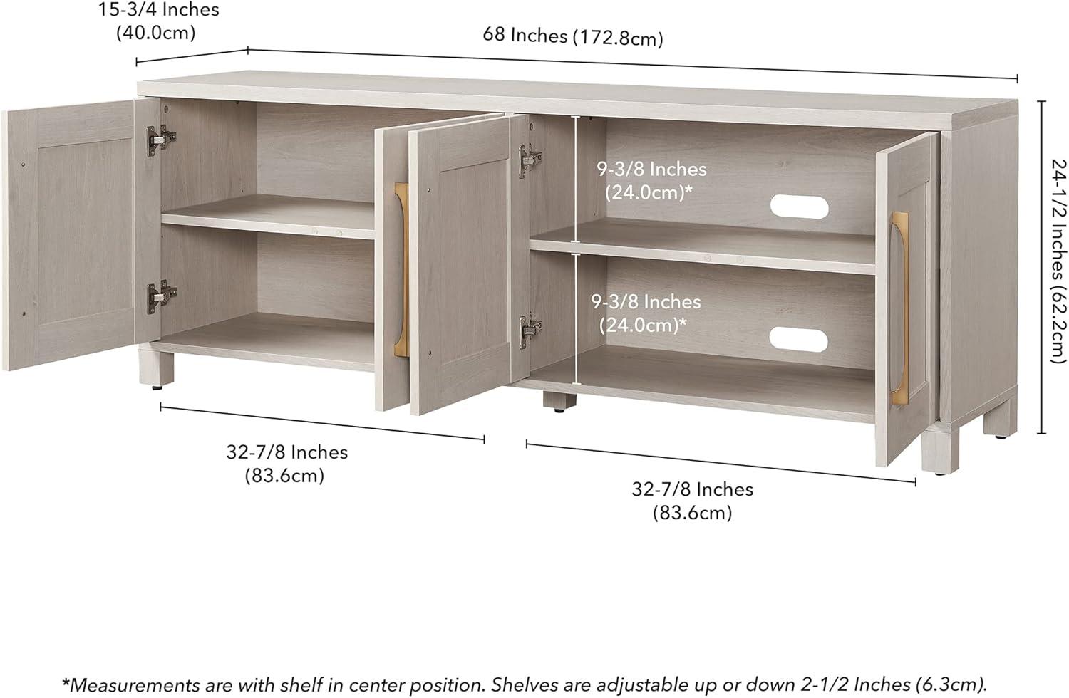 Evelyn&Zoe Chabot Rectangular TV Stand for TV's up to 75", Alder White