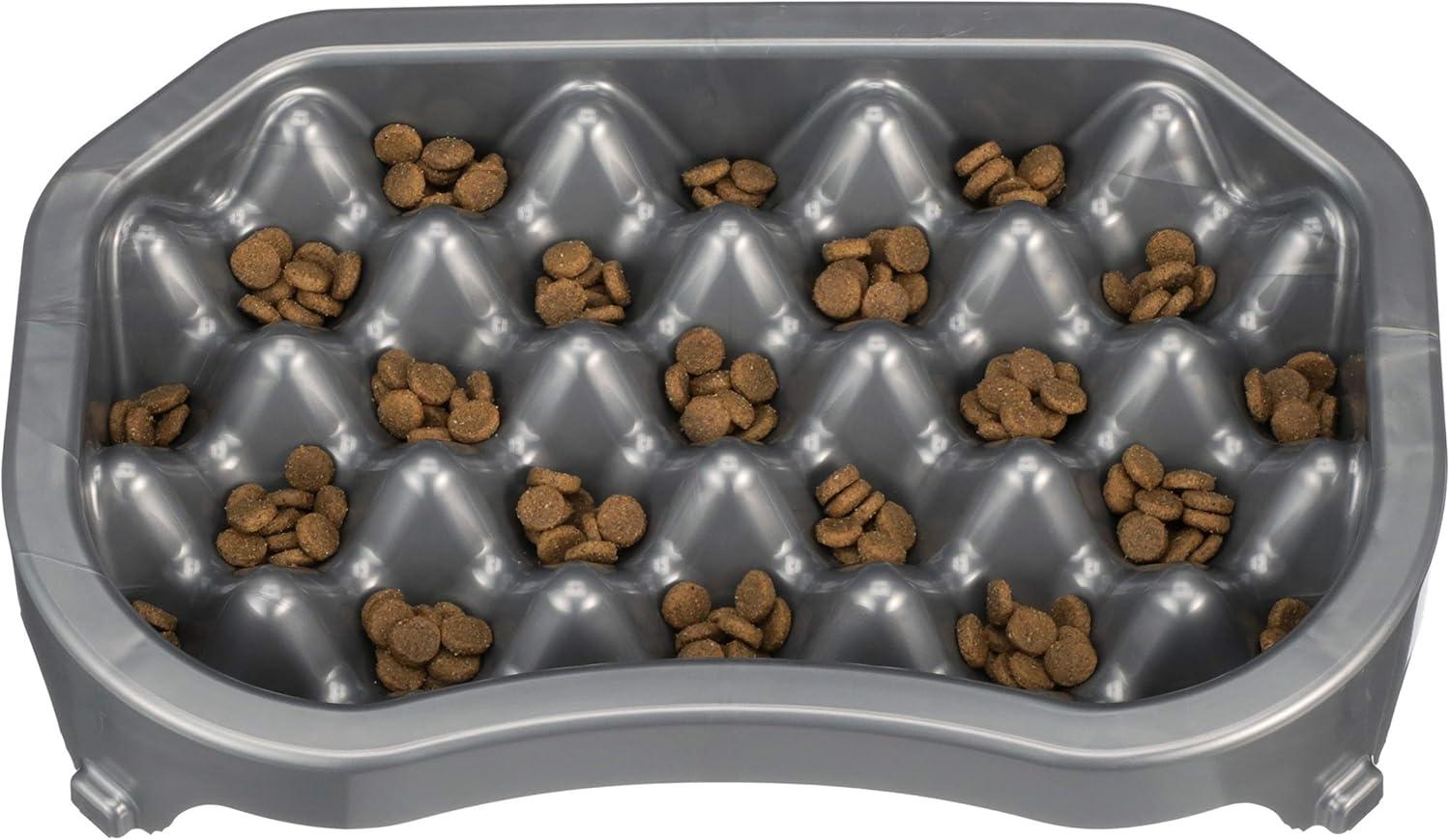 Gunmetal 6-Cup Slow Feeder Dog Bowl