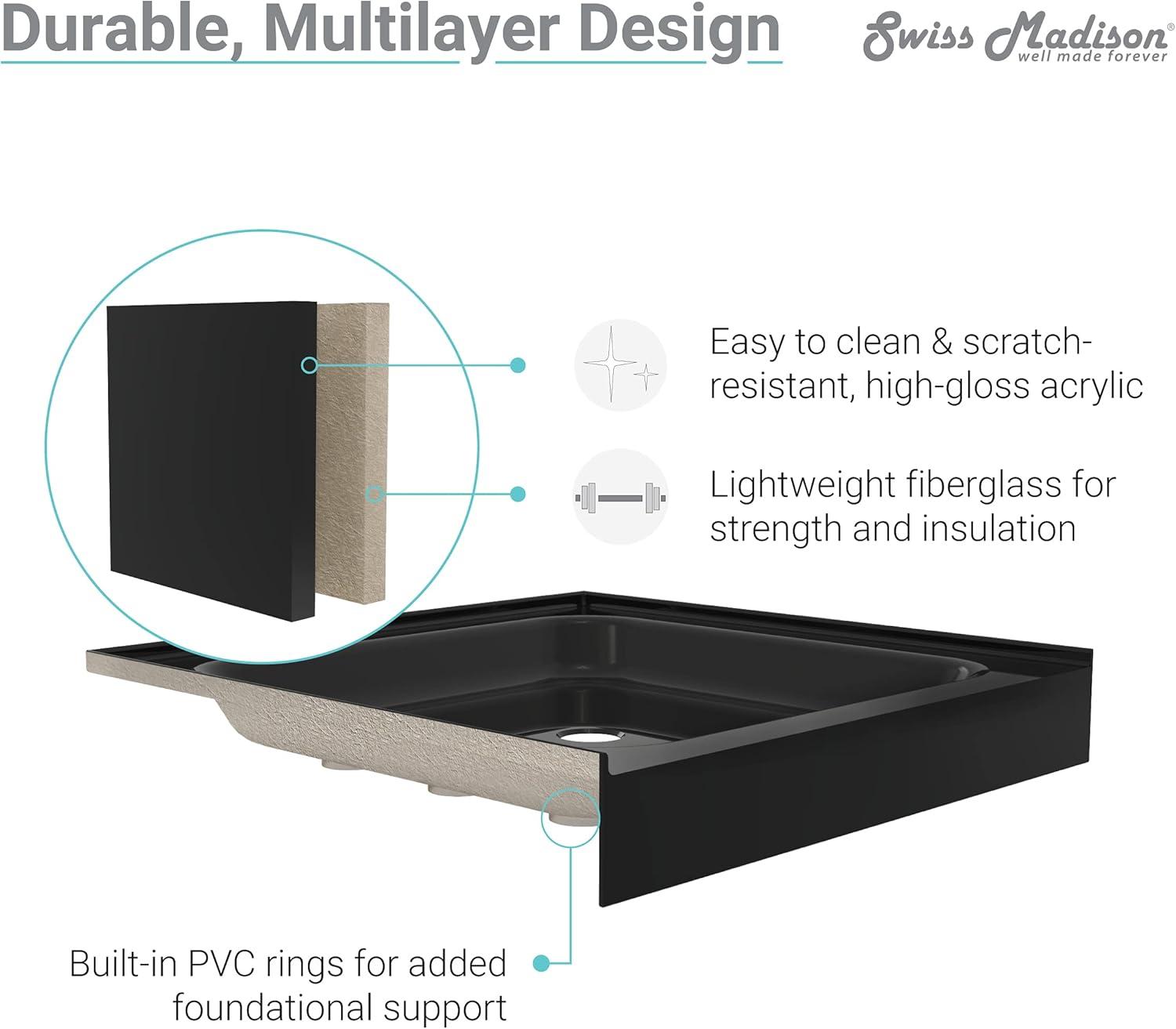 Voltaire 48" x 32" Single-Threshold, Center Drain, Shower Base