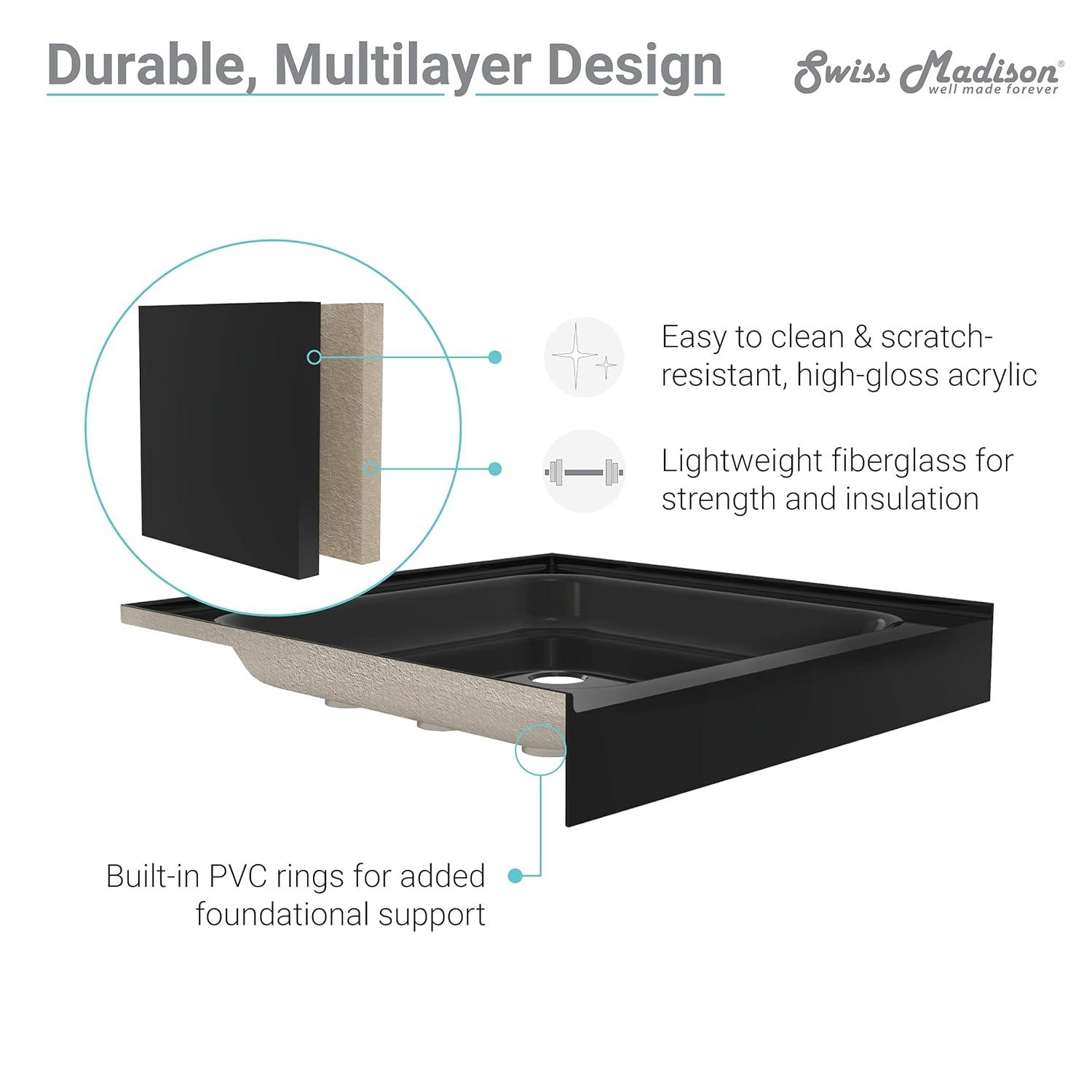 Voltaire 36" x 36" Single-Threshold, Center Drain, Shower Base
