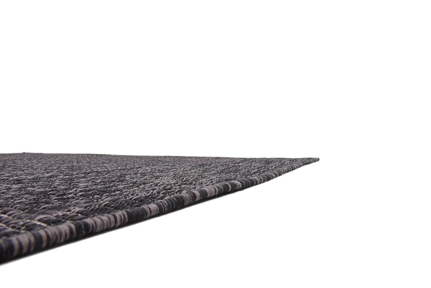 Unique Loom 5' 1 x 8' 0 Rectangle Indoor/Outdoor Solid Black Area Rug