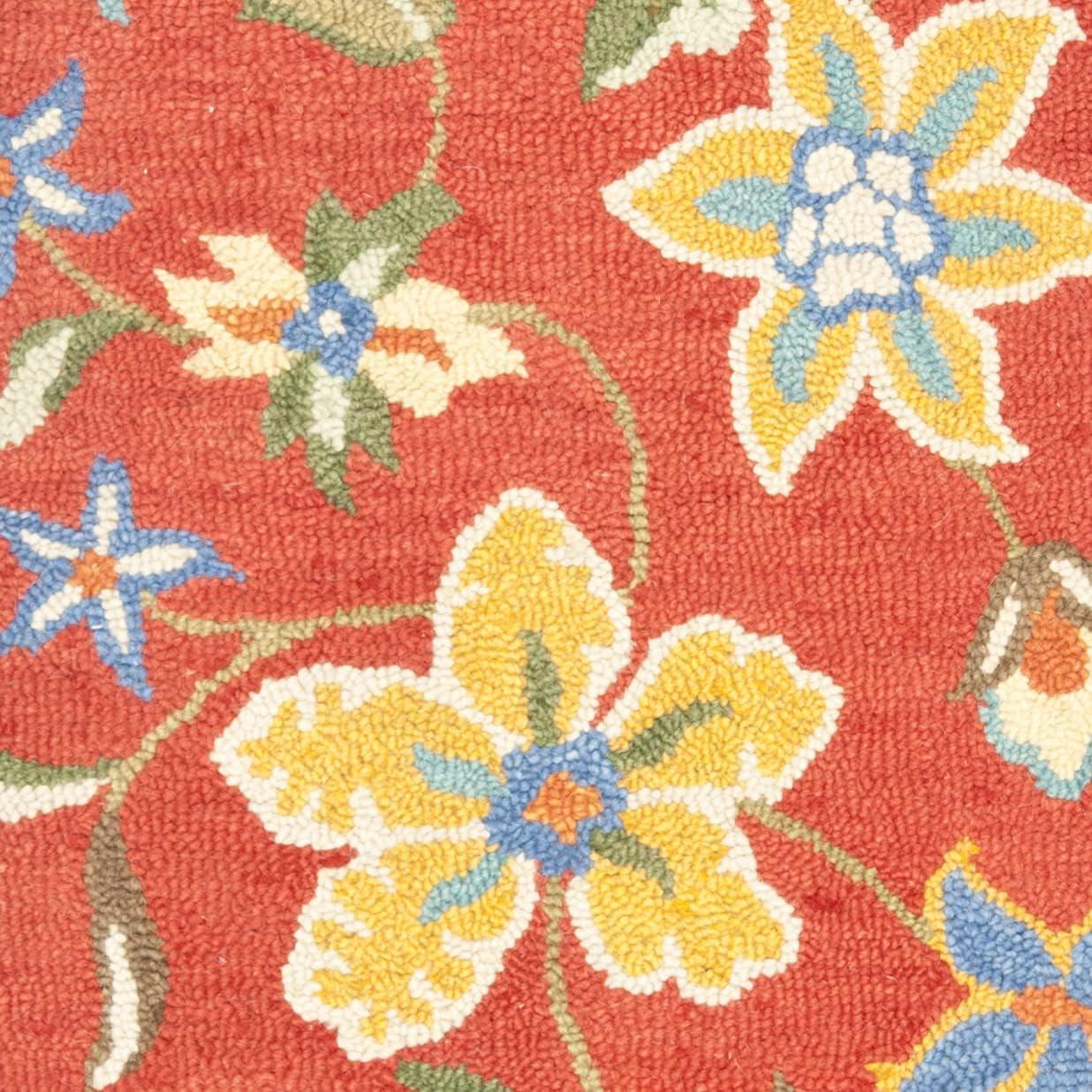 Blossom BLM673 Hand Hooked Runner Rug - Rust/Multi - 2'3"x8' - Safavieh.