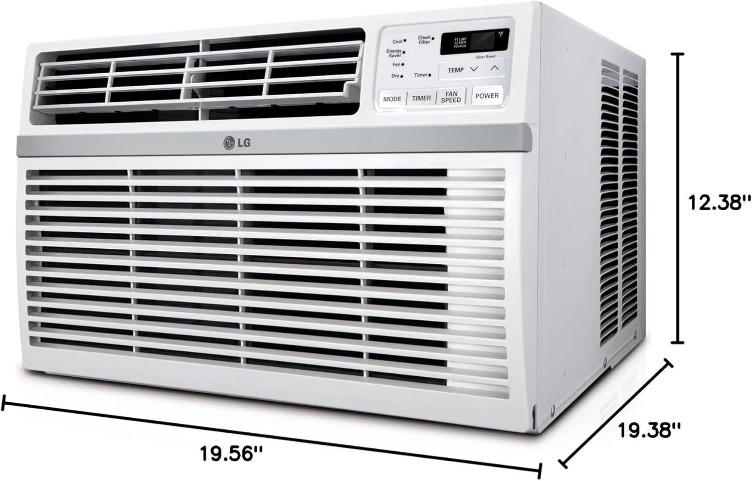 LG 6,000 BTU 250 Sq.ft High Efficiency Window AC, Cools 260 Sq.ft., White, LW6019ER