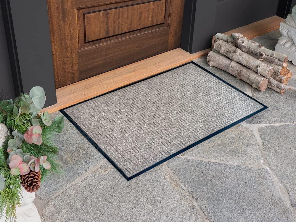 Envelor Door Mat Indoor Outdoor Front Doormat Welcome Mat Low Profile Durable Non-Slip Floor Mat for Entryway, Patio, Garage, Entrance Shoe Scraper, Checker, 24 x 36 Inches - Beige