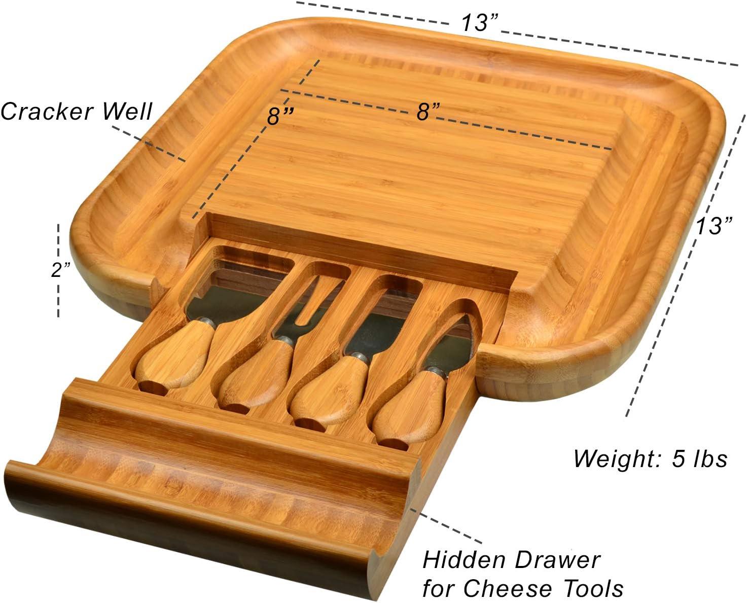 Picnic at Ascot  Large Bamboo Charcuterie Board with Cheese Knife Set