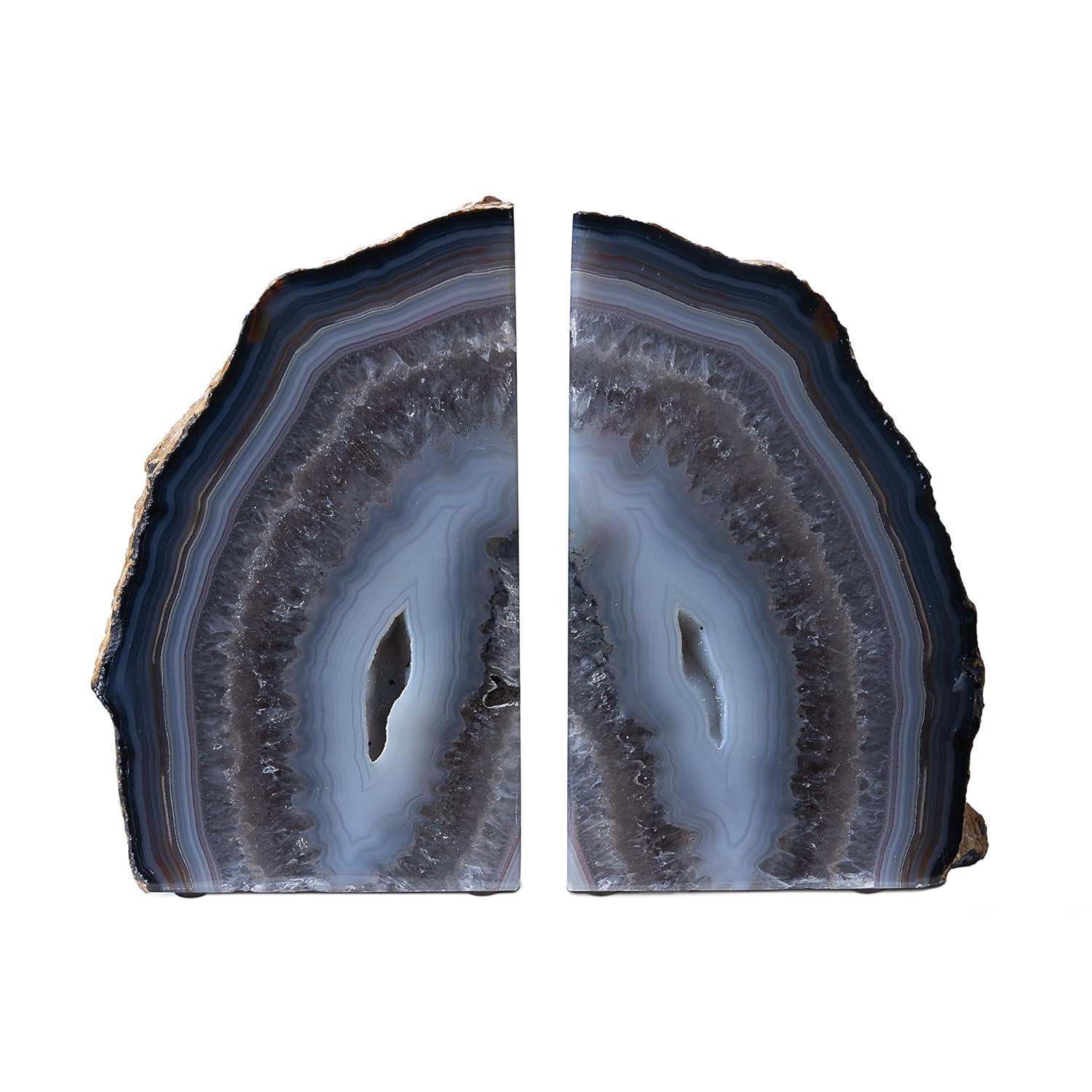 Agate Bookend, Geode Agate Bookend, Decorative Home Accessory, Crystal Bookend, Natural Stone Bookend, 3-5 lbs