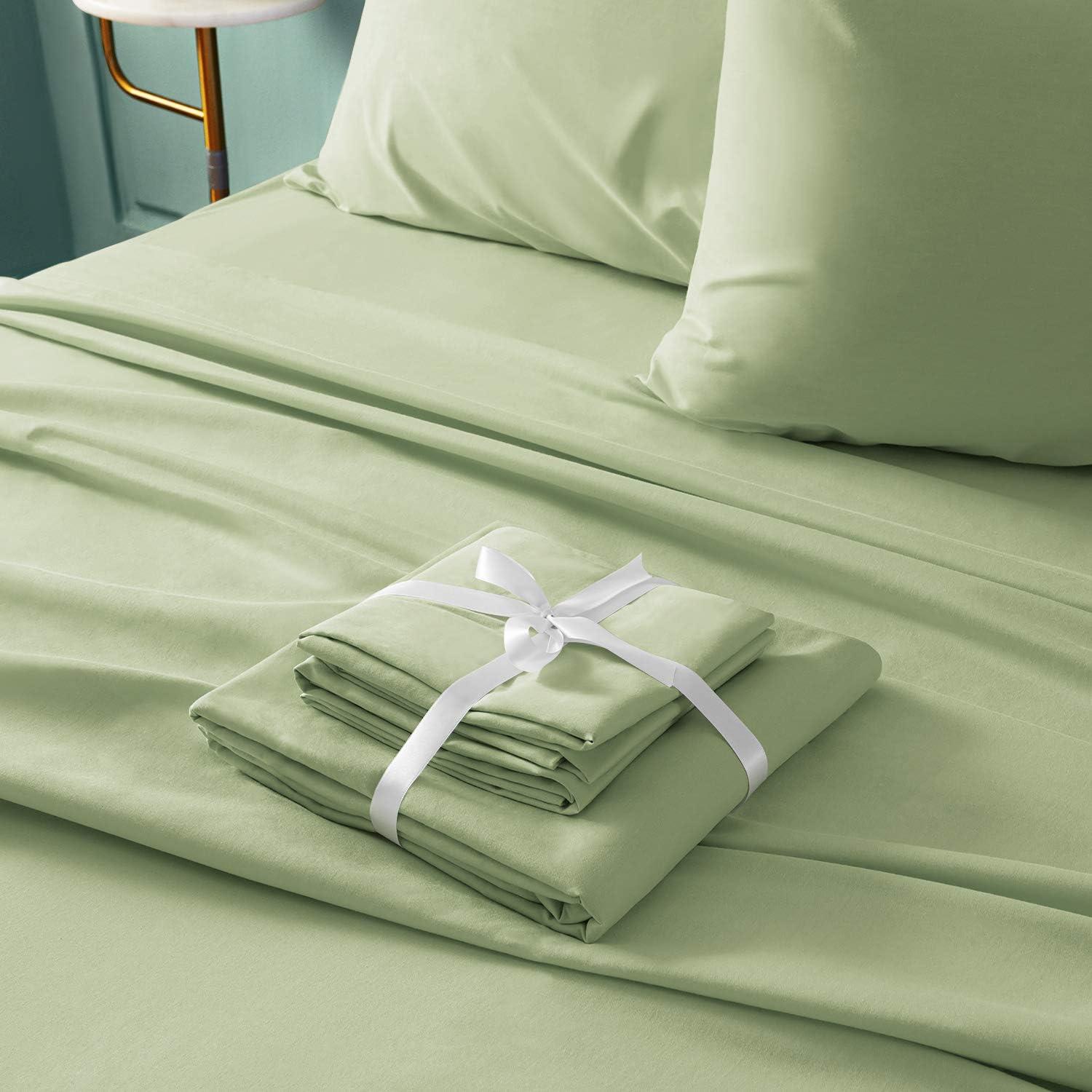 Sage Green Full Microfiber 6-Piece Bed Sheet Set