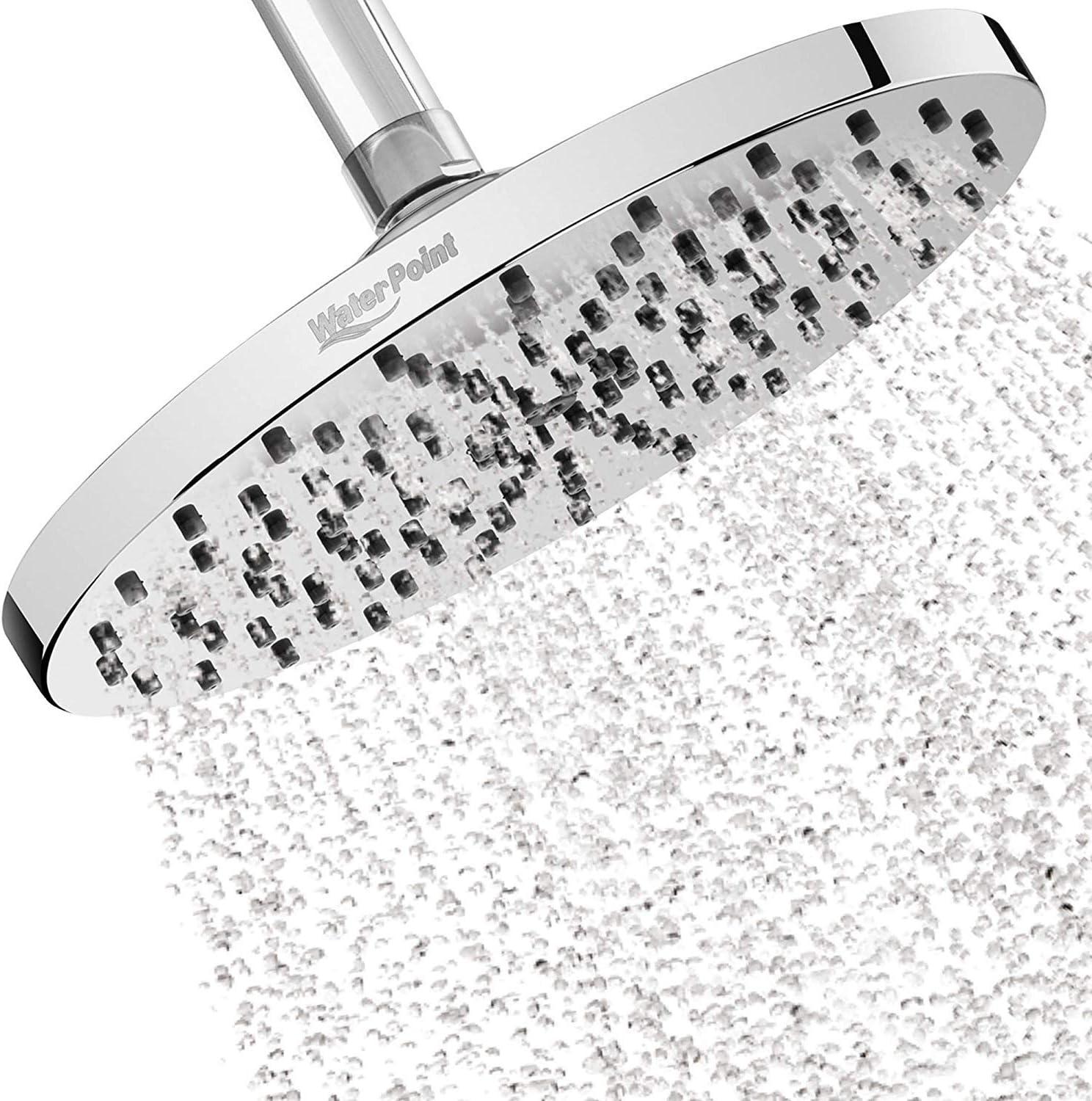 8 Inch Polished Chrome Rainfall Shower Head with Brass Swivel