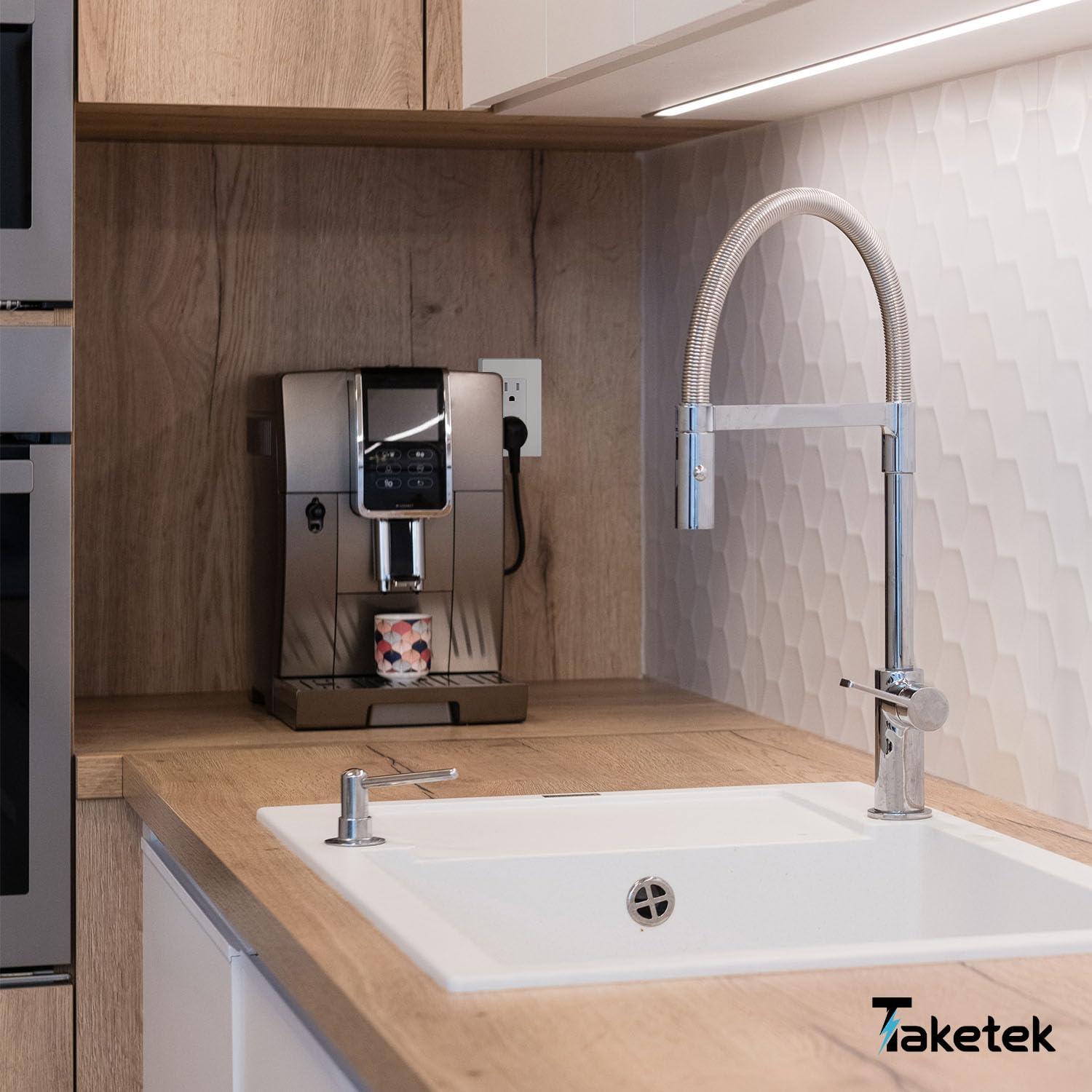 Screwless Decorator Wall Plate, Child Safe Outlet Cover, 1-Gang White Switch Plate Covers, Unbreakable Polycarbonate Thermoplastic, Standard Size, Glossy, 10 Pack