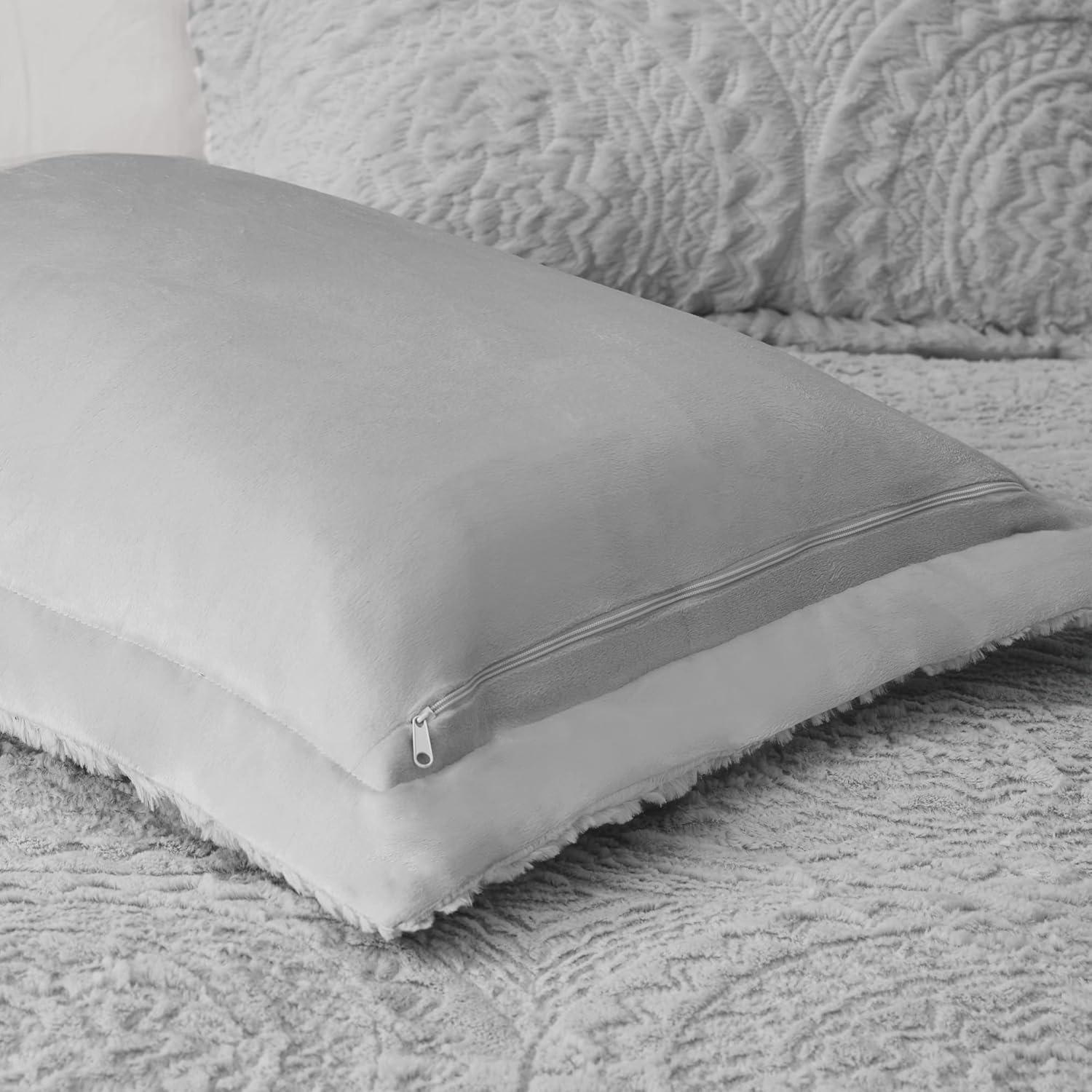 Madison Park Arya Embroidered Medallion Faux Fur Ultra Plush Comforter Set