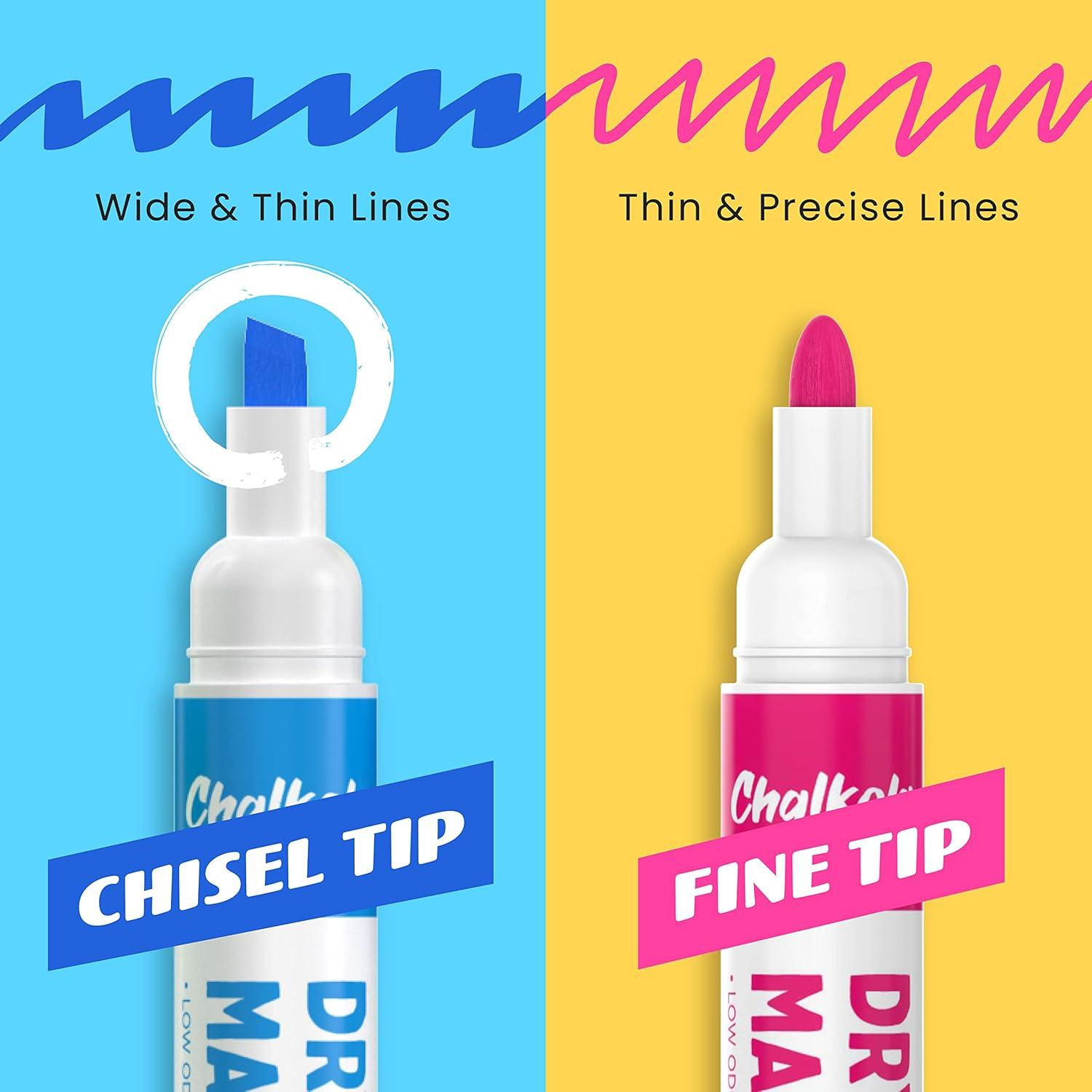 Chalkola Bulk Dry Erase Markers for Classroom (120 Pack, 12 Vibrant Colors) | Erasable, Low Odor, Chisel Tip WhiteBoard Markers, Dry Erase Pens for Kids, Teachers - Office, Home, School Supplies