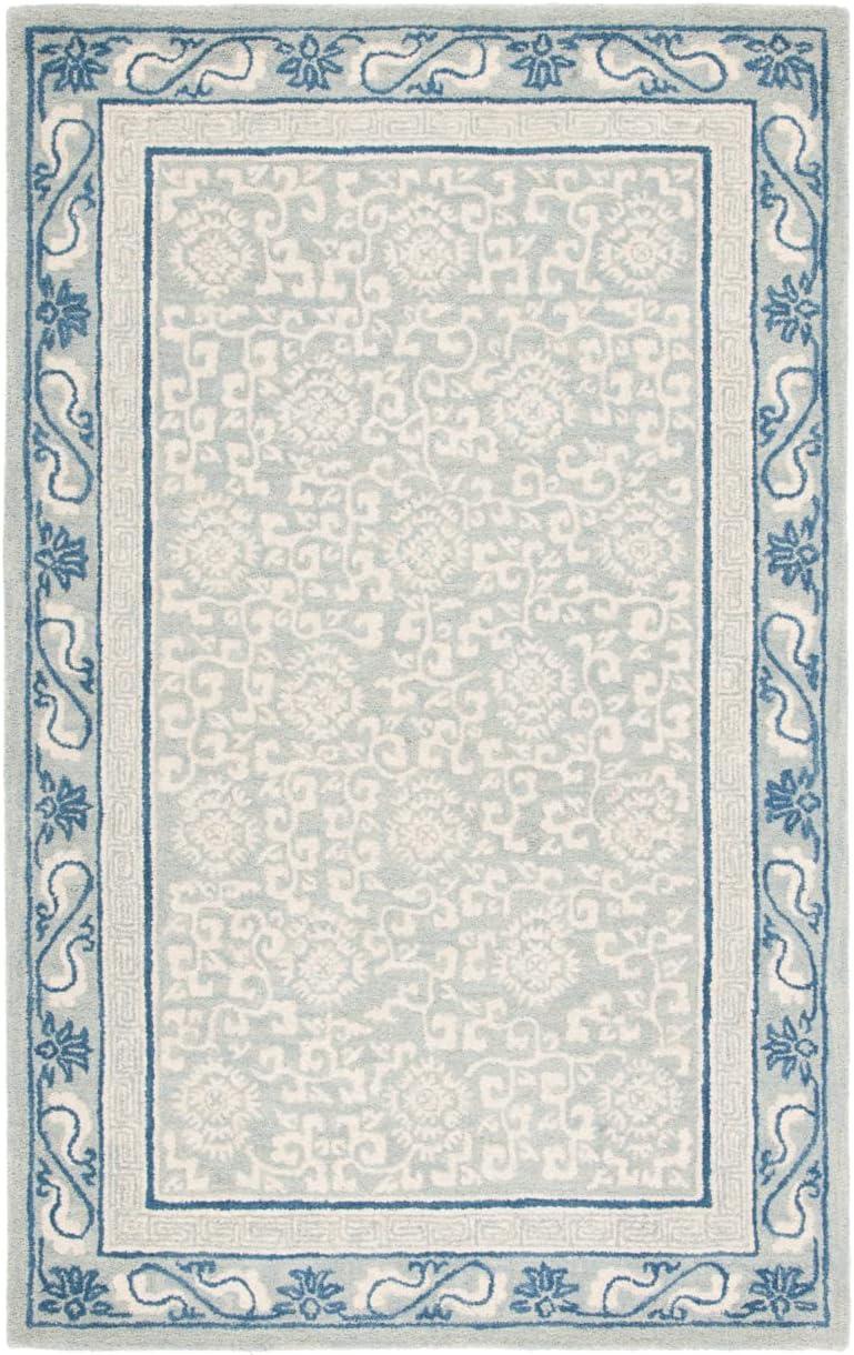 Antiquity AT860 Hand Tufted Indoor Runner Rug - Light Blue/Ivory - 2'3"x9' - Safavieh