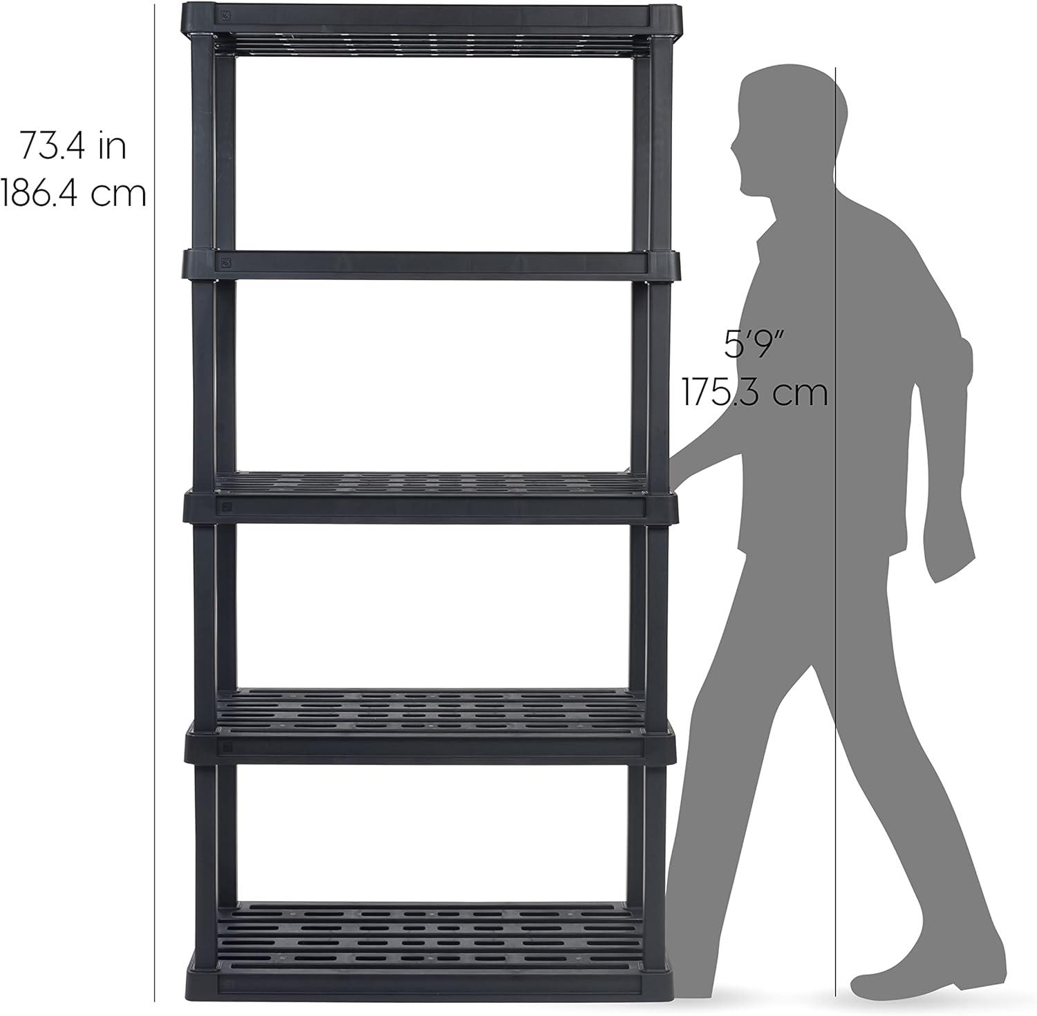 IRIS USA Plastic Garage Shelving Unit Storage Outdoor Indoor