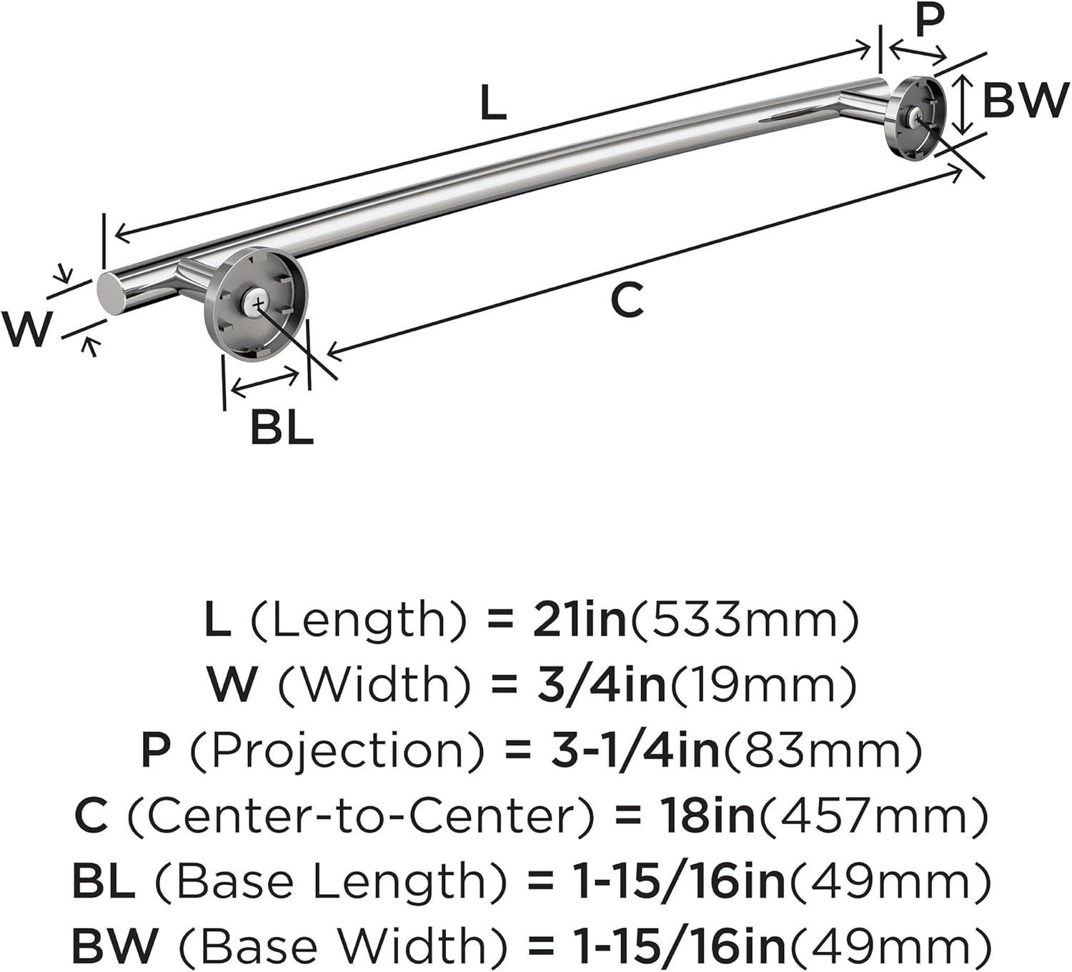 Amerock Arrondi Wall Mounted Towel Bar