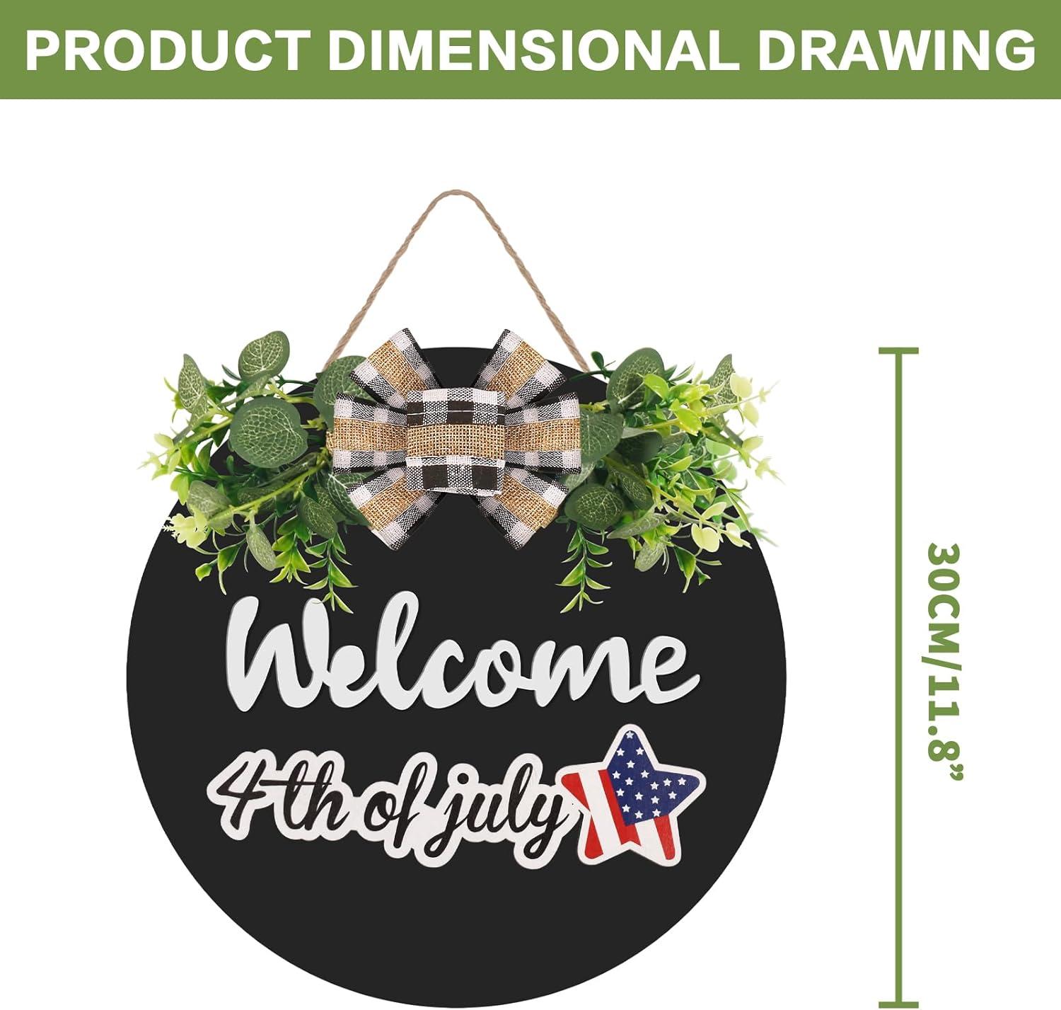 RoseCraft Interchangeable Wooden Seasonal White Welcome Sign, Rustic Welcome Front Door Wreaths for Home Wall Porch Decor, for Easter Spring Summer Fall Halloween Christmas All Season Decorations.