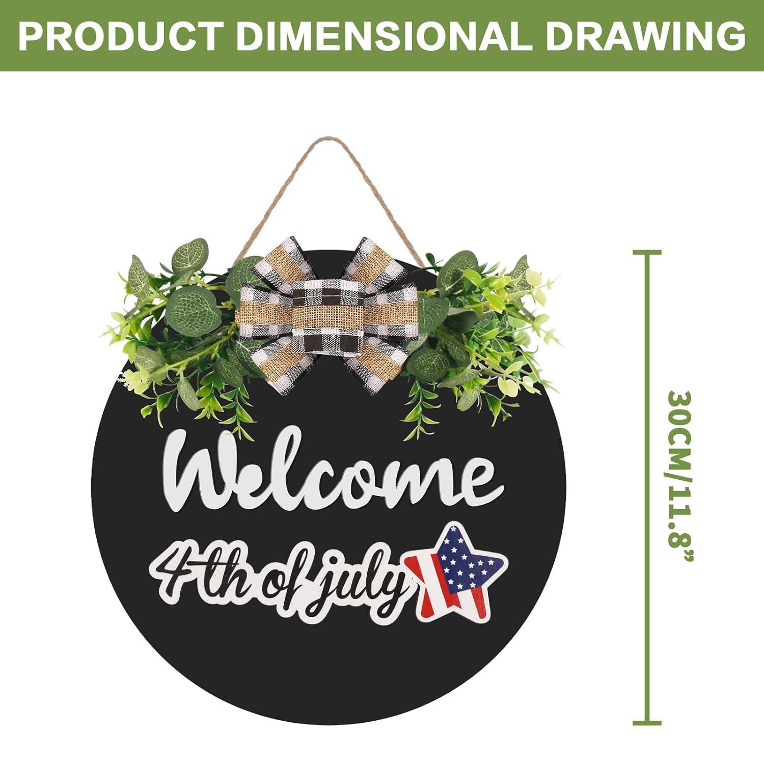 RoseCraft Interchangeable Wooden Seasonal White Welcome Sign, Rustic Welcome Front Door Wreaths for Home Wall Porch Decor, for Easter Spring Summer Fall Halloween Christmas All Season Decorations.