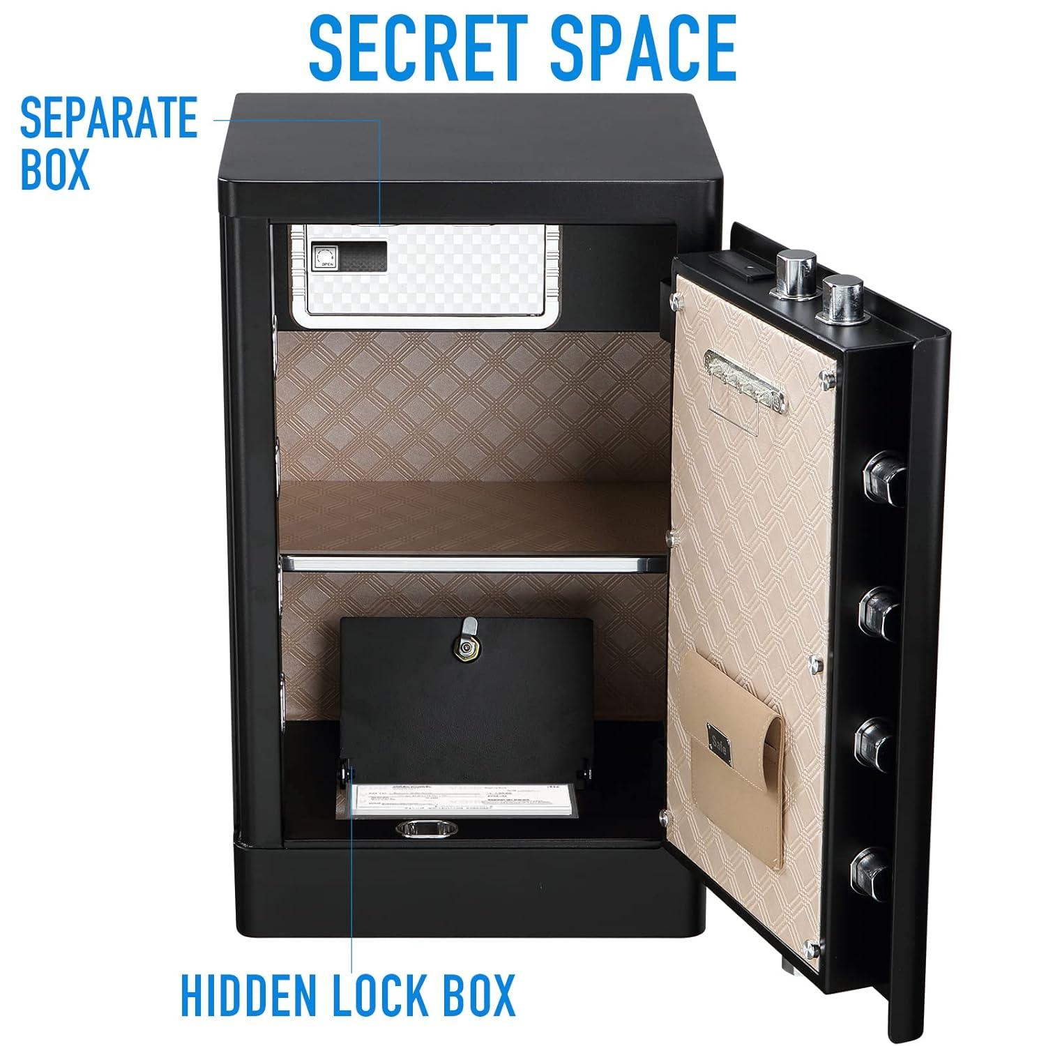 Tenamic Deluxe Biometric Fingerprint Safe Box Smart Touch Screen Fireproof Safe for Home Office Hotel 3.83 Cubic