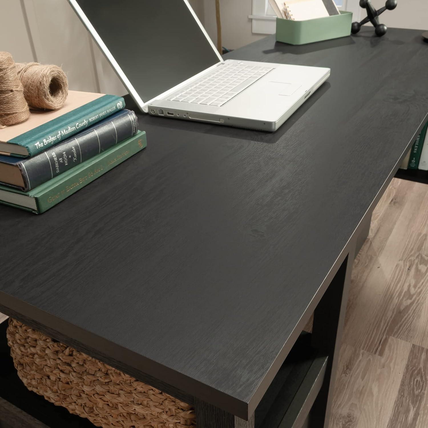 Cannery Bridge L Desk Sindoori Mango - Sauder: Mid-Century Modern Office Furniture with File Storage