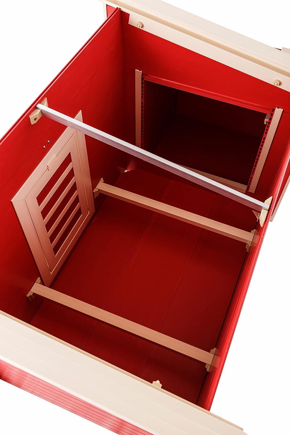 New Age Pet® ECOFLEX® Red Fontana Chicken Barn, Eco-Friendly and Non-Toxic Urban Coop for 2-3 Chickens, Easy Assembly, with Nesting Box and Roosting Bars, Moisture and Odor Resistant