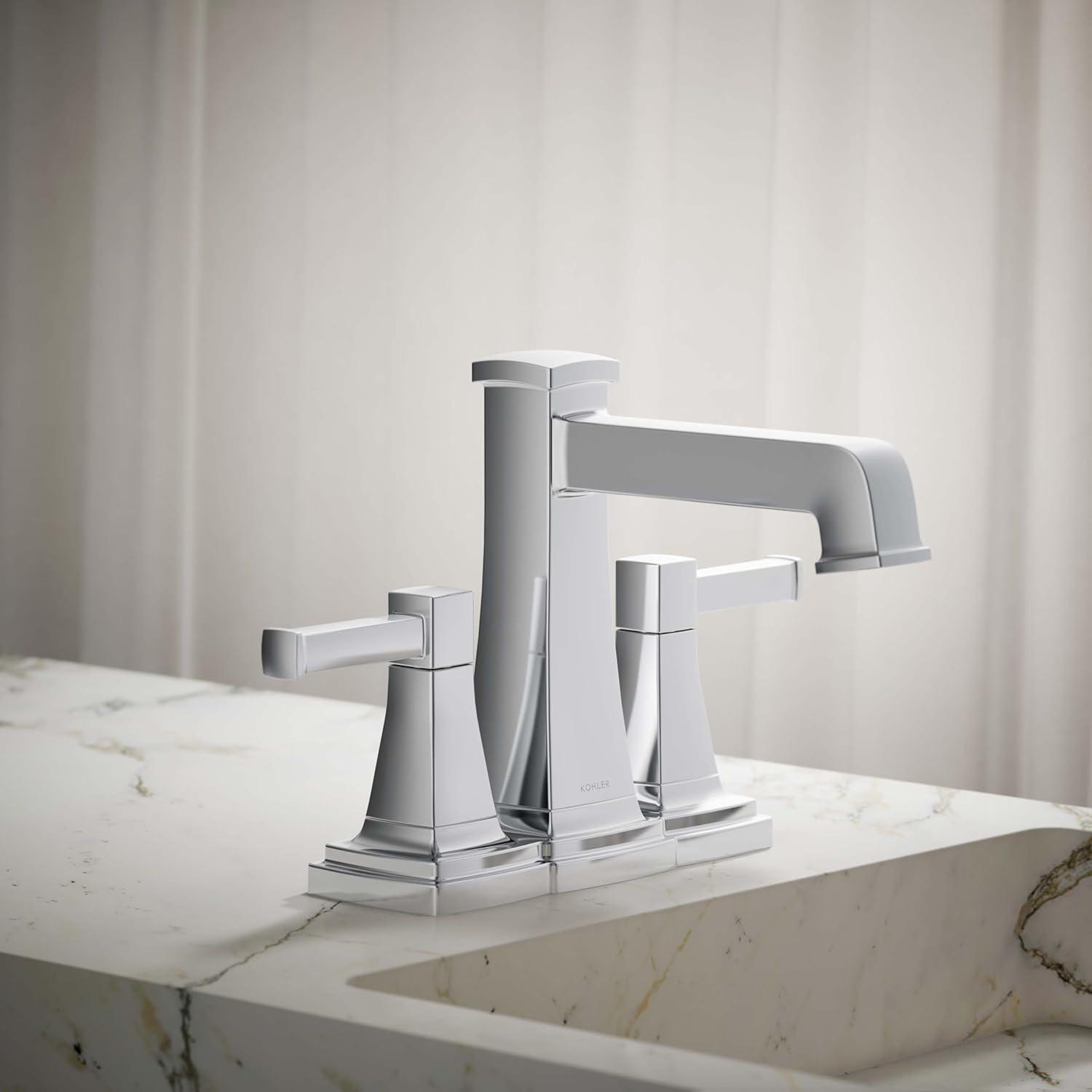 Polished Chrome Modern Square Bathroom Sink Faucet