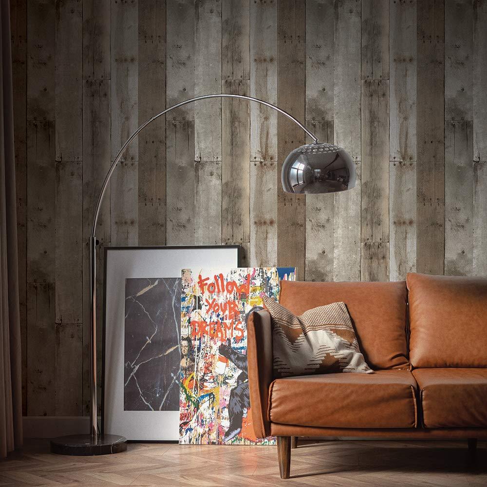 Tempaper Repurposed Wood Weathered Peel and Stick Wallpaper, 20.5" x 16.5'