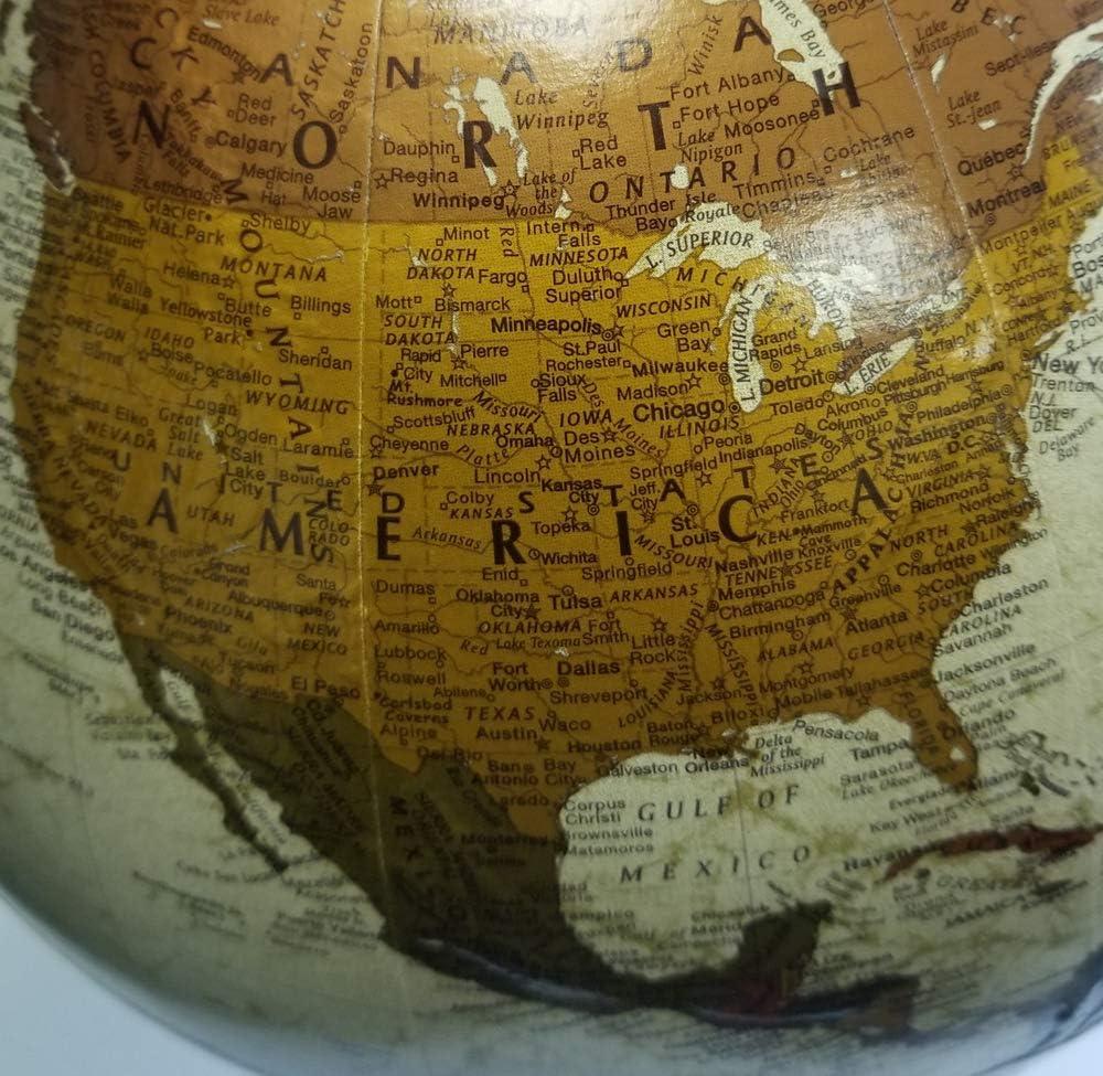 Andorra 12" Desktop World Globe, Raised Relief, Up-to-Date Cartography, Made in USA (Antique Ocean with Bronze Metallic Continents)