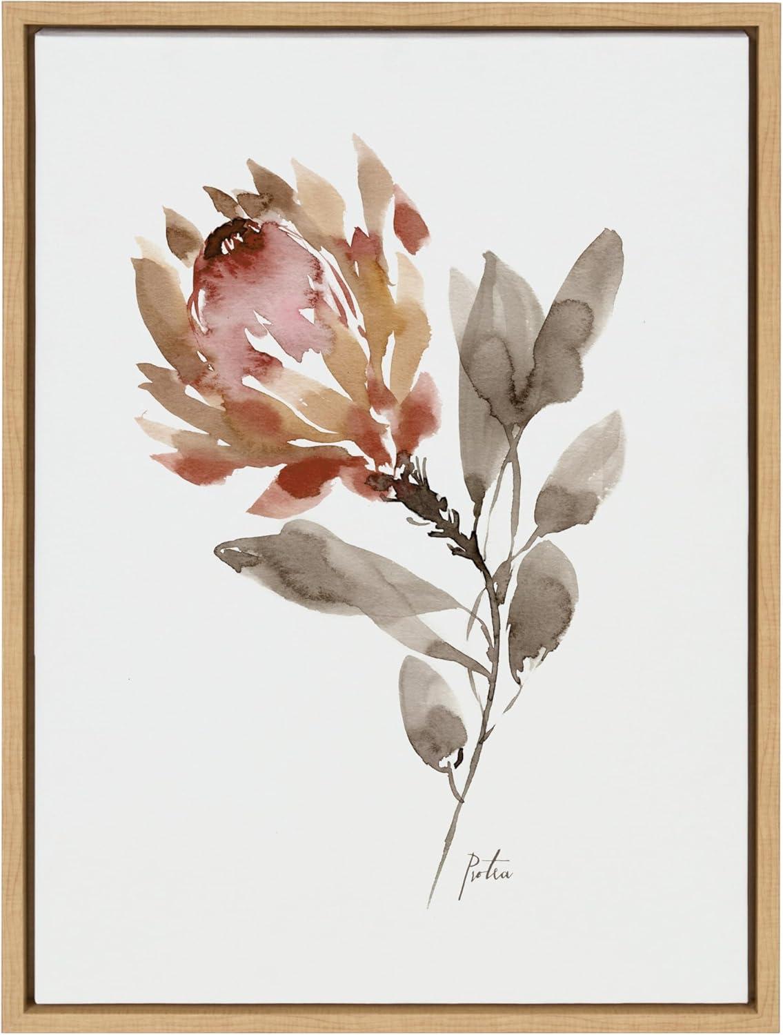 Sylvie Wild King Protea Framed Canvas by Sara Berrenson - Kate & Laurel All Things Decor