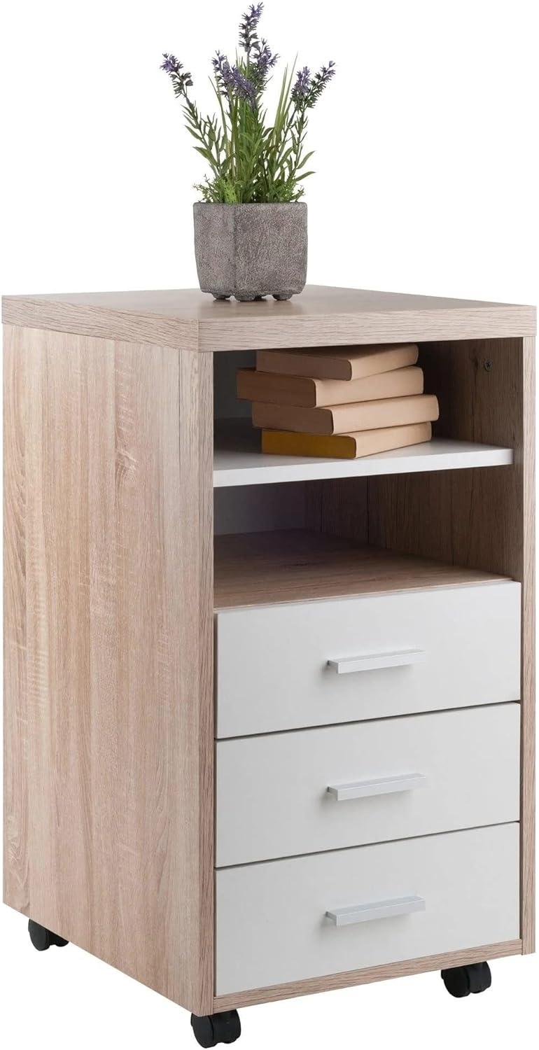 Winsome Kenner Mobile 3 Drawer Storage Cabinet Wood : Home Office, Locking Casters, Wood Composite