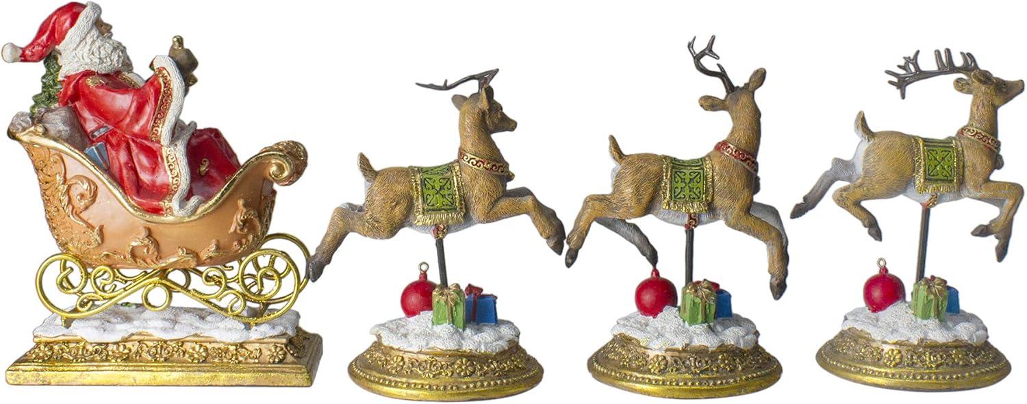 Northlight Santa and Reindeer Christmas Stocking Holders - 9.5" - Set of 4