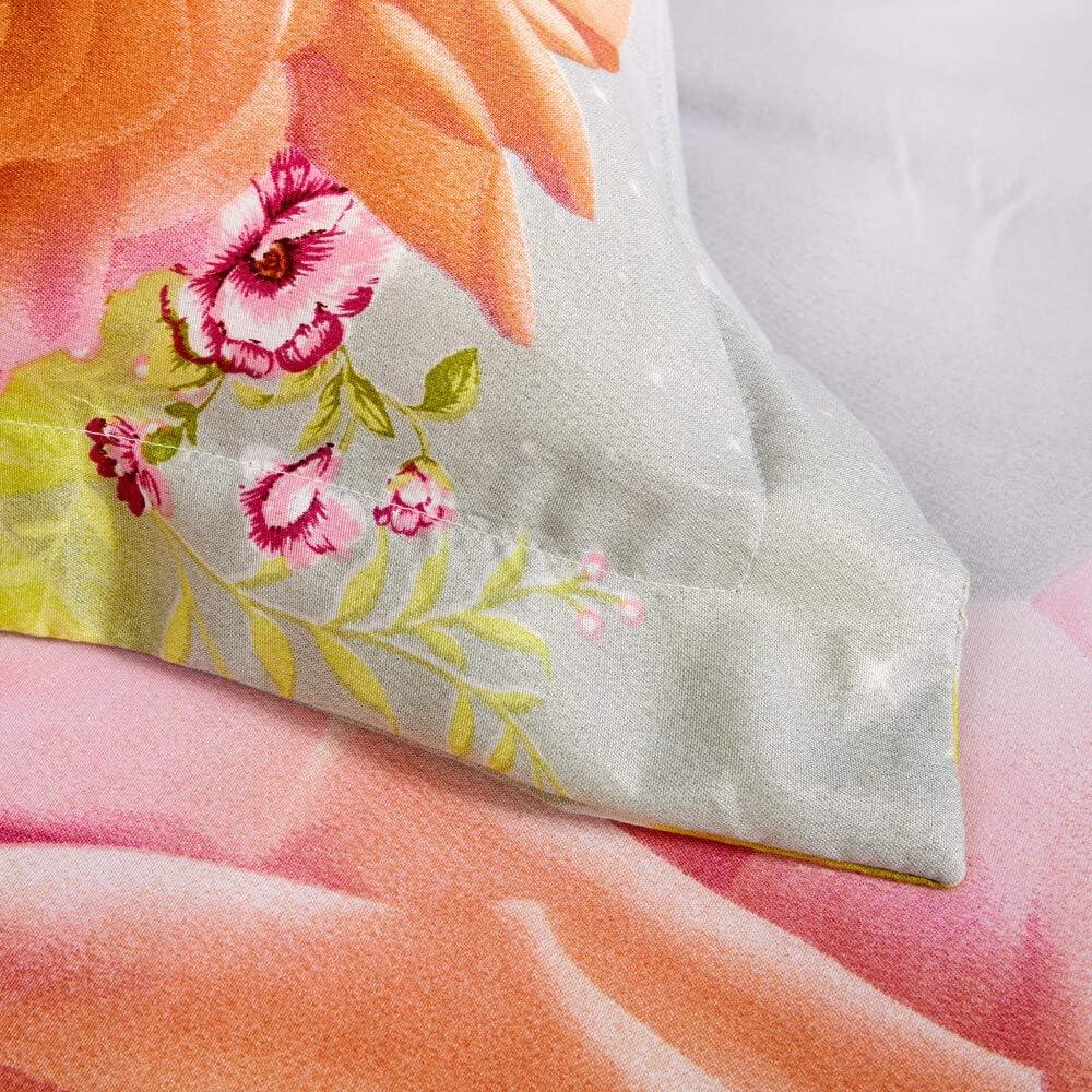 Queen Size Multicolor Floral Cotton Duvet Cover Set