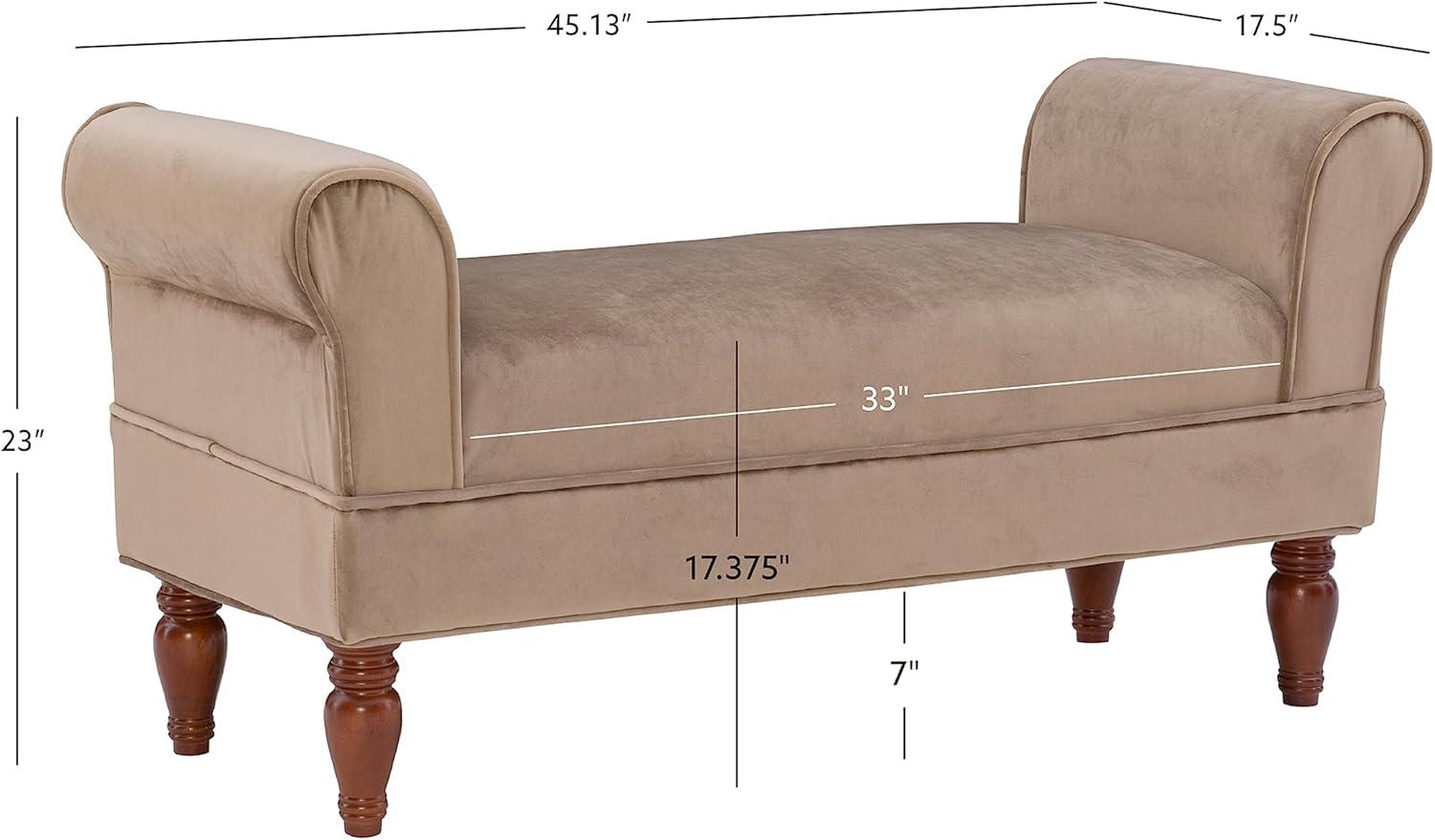 Linon Lillian Upholstered Bench, Coffee Brown