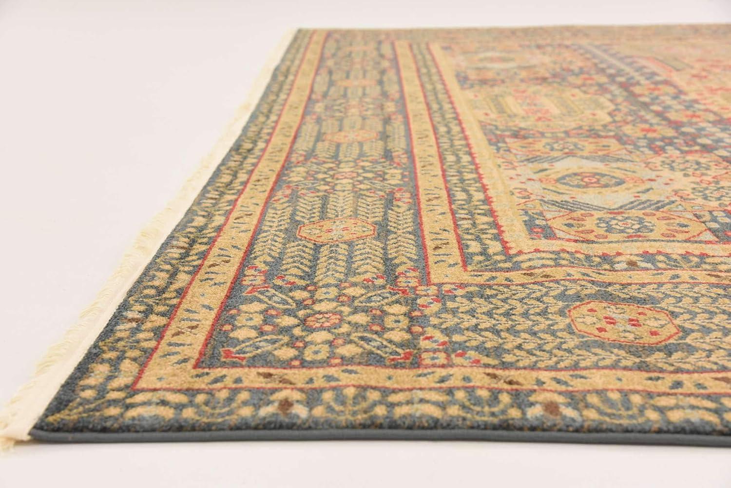 Unique Loom Palace Collection Area Rug (10'Square, Brown/ Light Blue)