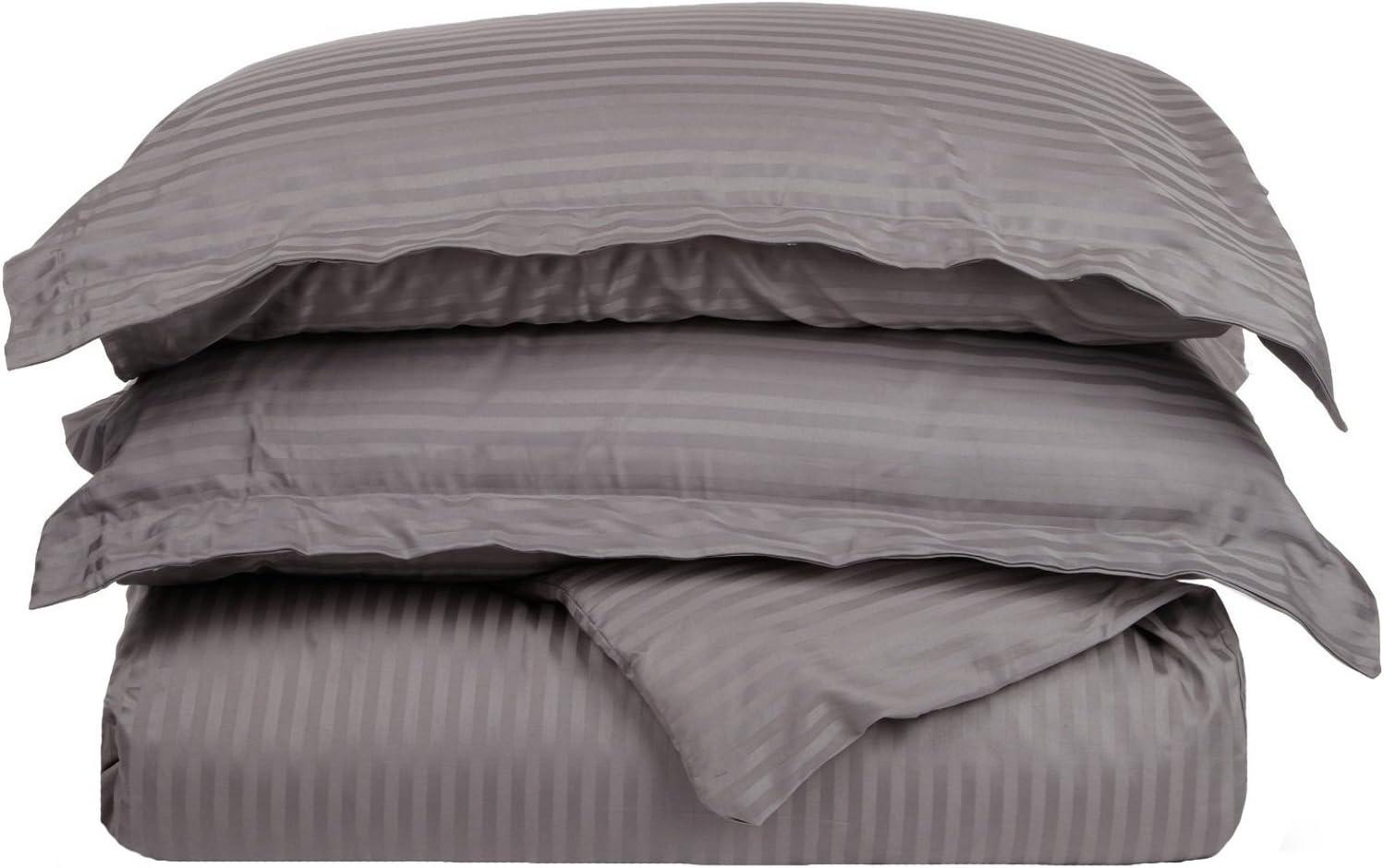 100% Egyptian-Quality Cotton Traditional Sateen Striped Luxor Treasures Duvet Cover Set