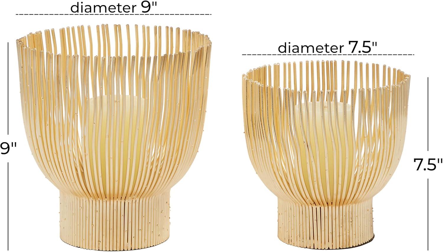 Cosmoliving By Cosmopolitan 2-Piece Cream Metal Candle Holder | Wayfair