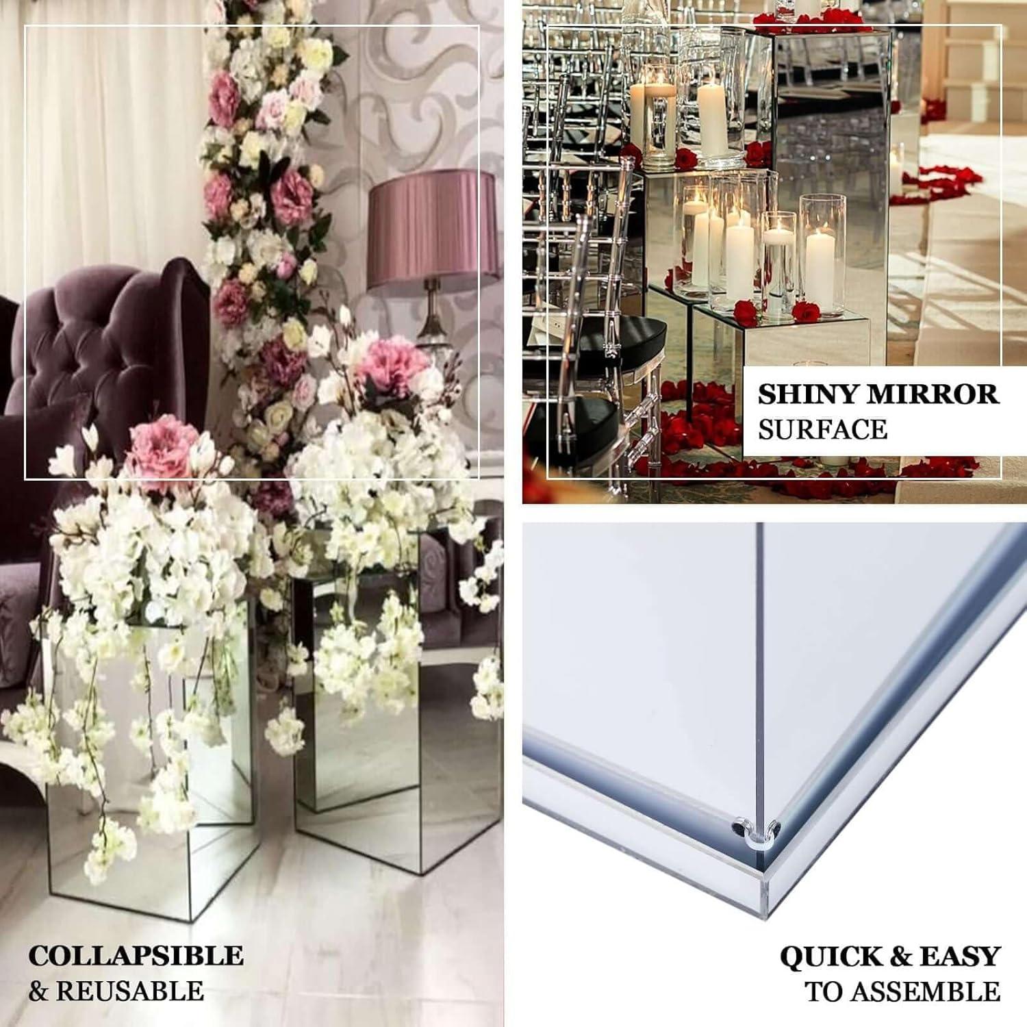 Efavormart 32" Acrylic & Lucite Wedding Decor Ideas Clear Display Box for Centerpieces with Interchangeable Lid and Base