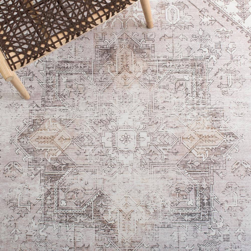 SAFAVIEH Tucson Jayla Oriental Machine Washable Area Rug, Sage/Ivory, 6' x 8'