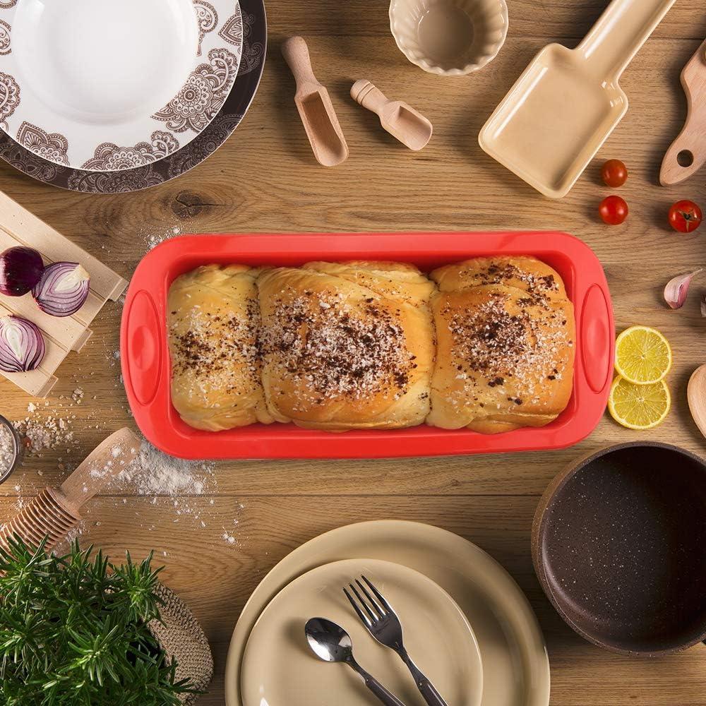 Red Silicone Non-Stick Bread and Loaf Pans Set