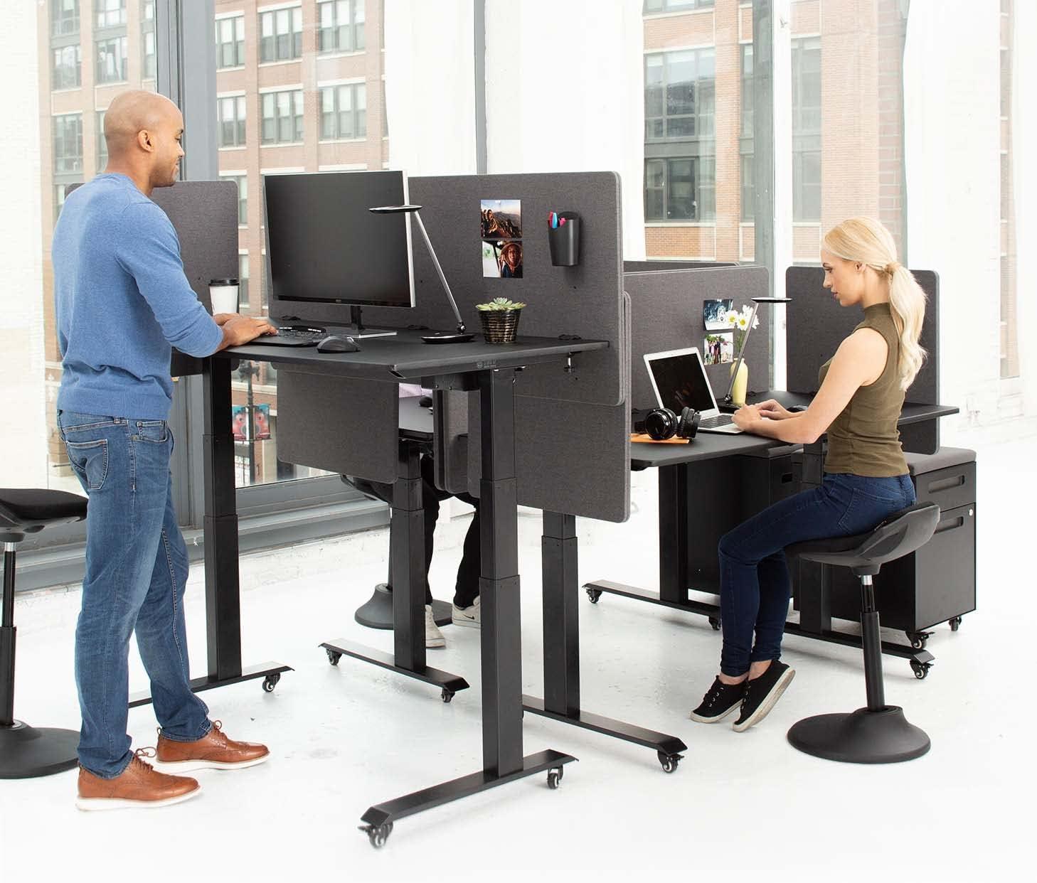 Stand Up Desk Store Fabric 3 Panel Desk Partition