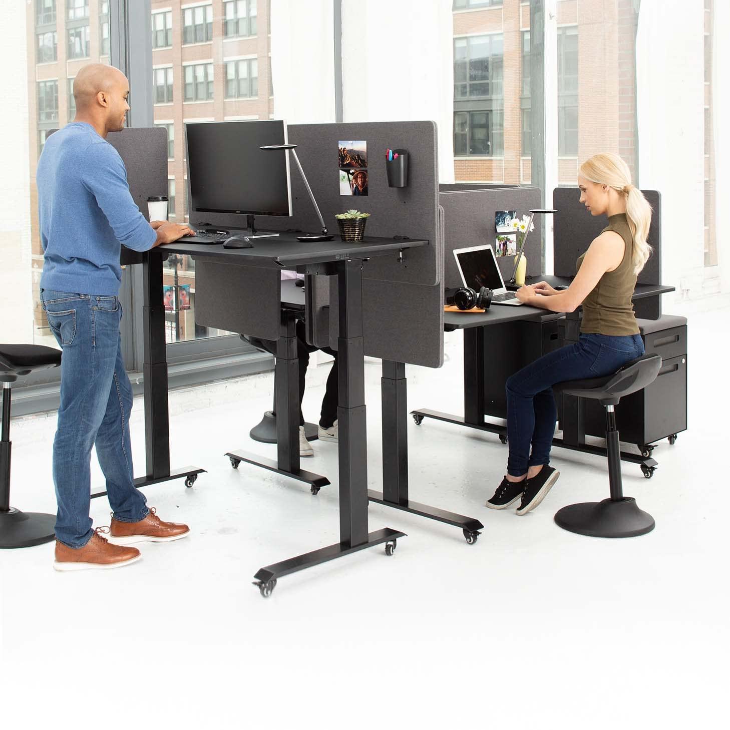 Stand Up Desk Store Fabric 3 Panel Desk Partition