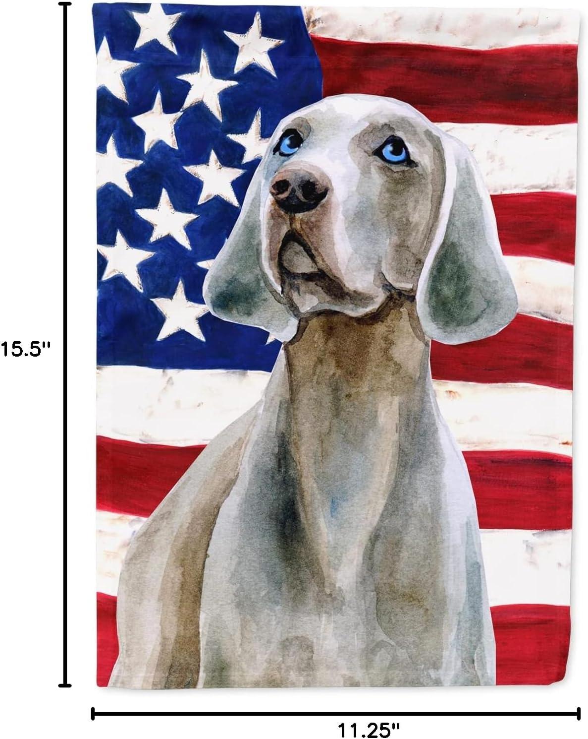 Carolines Treasures BB9674GF Weimaraner Patriotic Flag Garden Size  Small multicolor