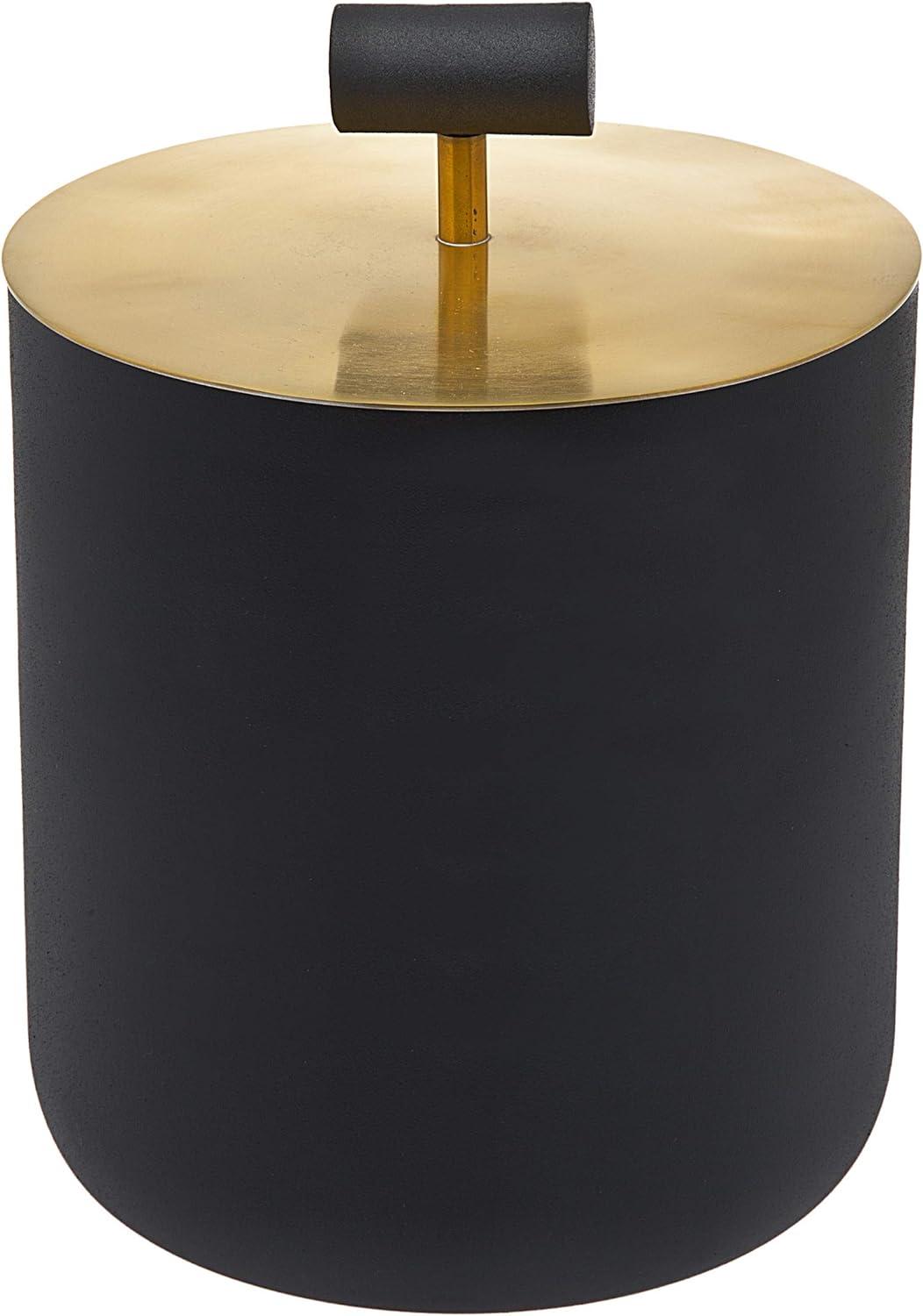 Elegant Black and Gold Insulated Ice Bucket for Outdoor Entertaining