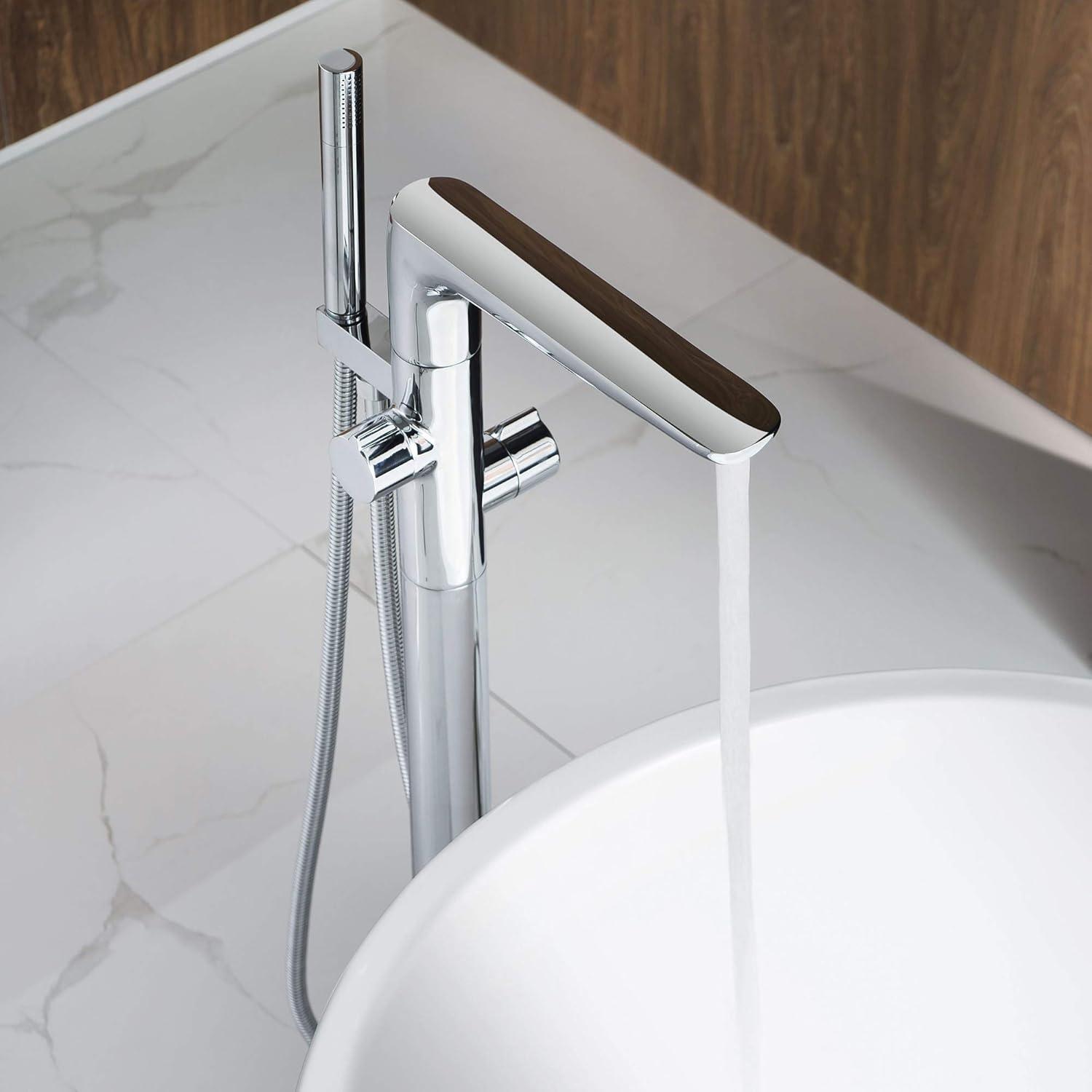 Lumen Floor Clawfoot Tub Faucet with Diverter