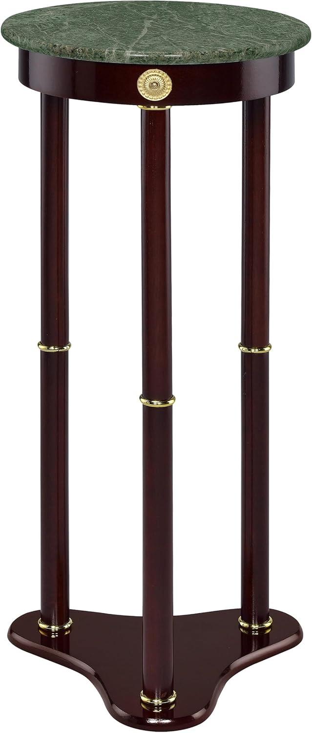 Monarch Specialties Edie Round Marble Top Accent Table Merlot