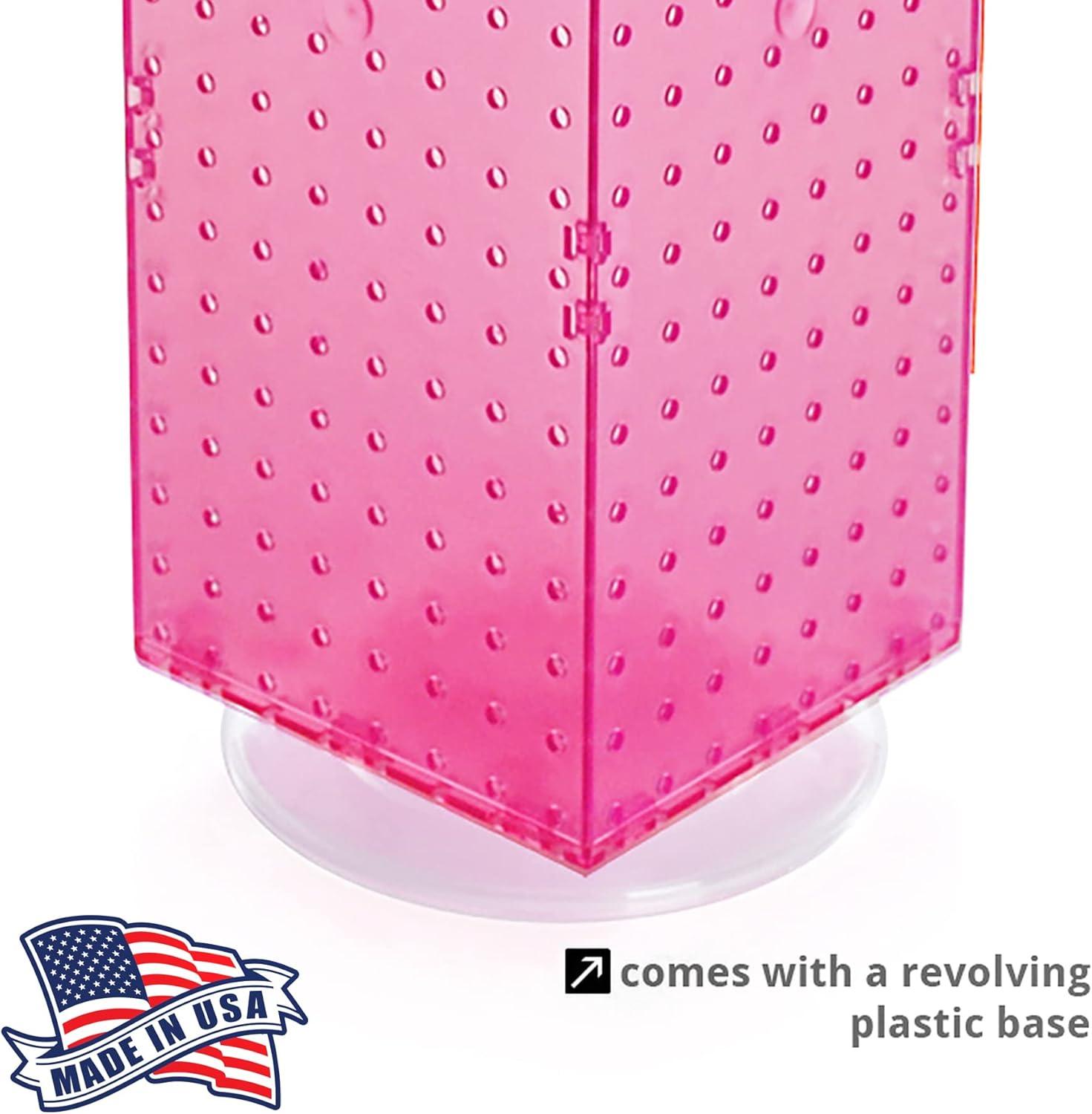 Azar Displays 703385-PNK Four-Sided Revolving 8"W x 20"H Pegboard Counter Display