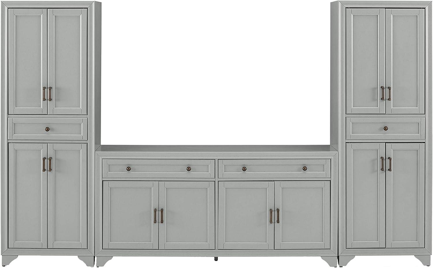 3pc Tara Sideboard and Pantry Set Distressed - Crosley