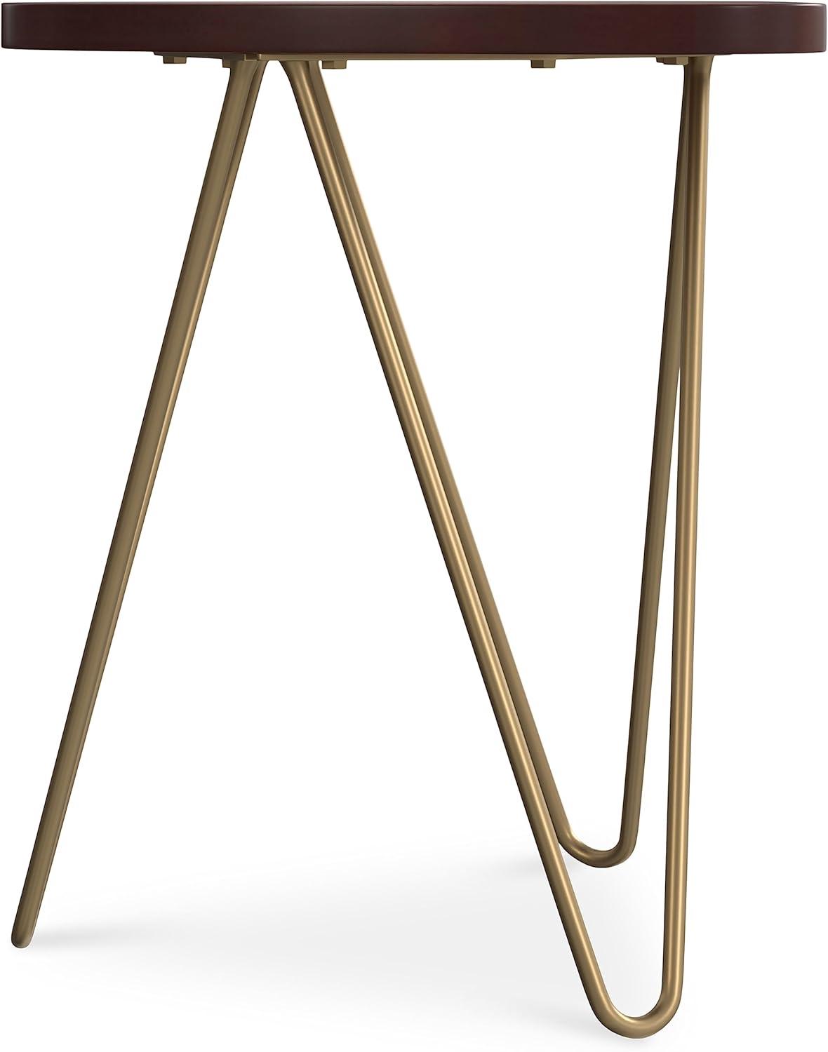 Simpli Home Patrice Solid Mango Wood Mid-Century Modern End Table with Unique Shaped Top and Hairpin Legs & Reviews | Wayfair