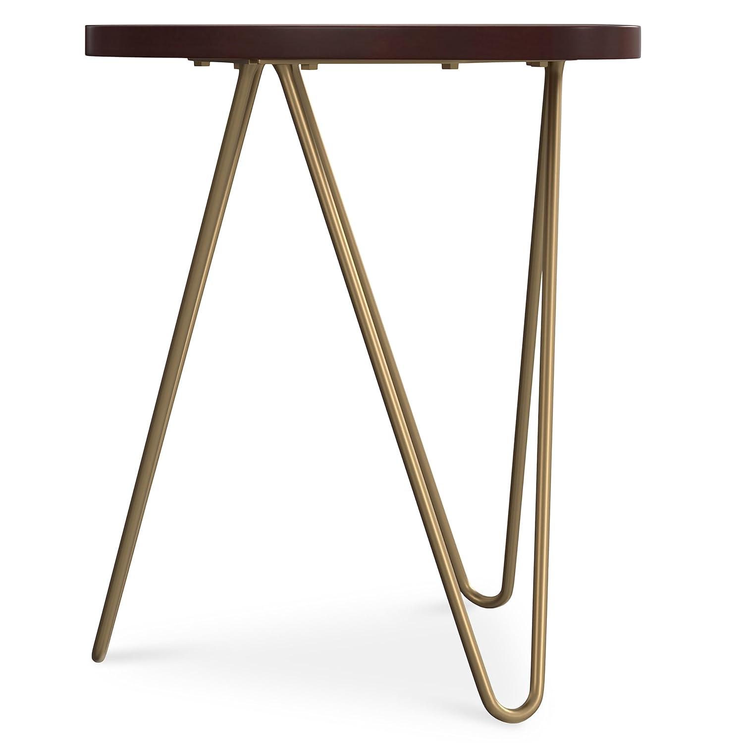 Simpli Home Patrice Solid Mango Wood Mid-Century Modern End Table with Unique Shaped Top and Hairpin Legs & Reviews | Wayfair