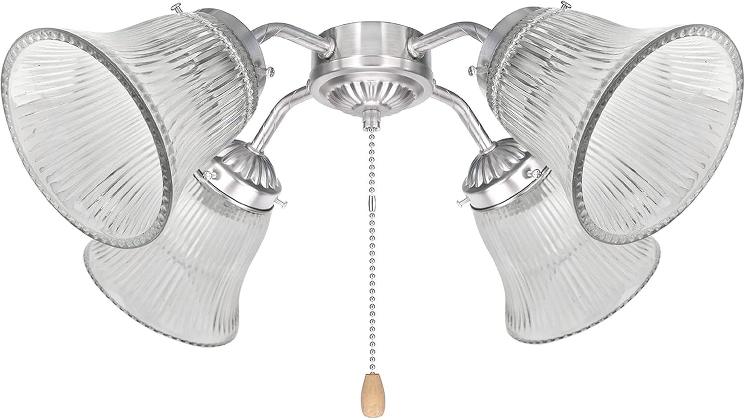 Aspen Creative Corporation 4.5'' H Glass Bell Ceiling Fan Fitter Shade (Set of 4)