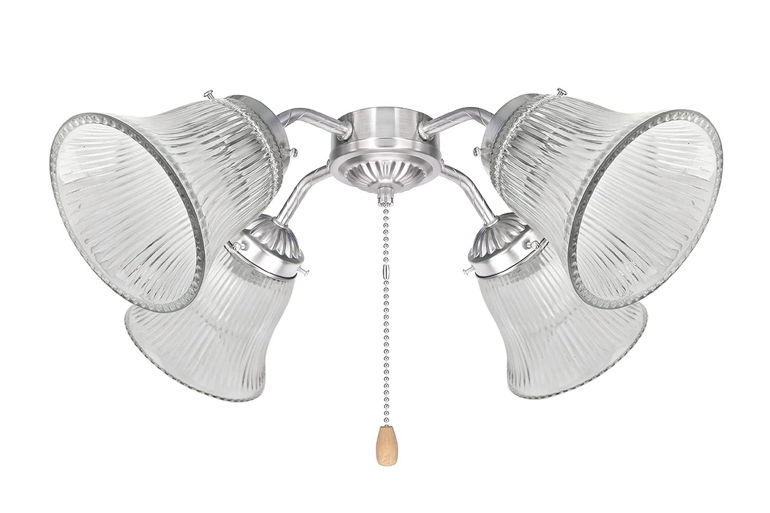 Aspen Creative Corporation 4.5'' H Glass Bell Ceiling Fan Fitter Shade (Set of 4)