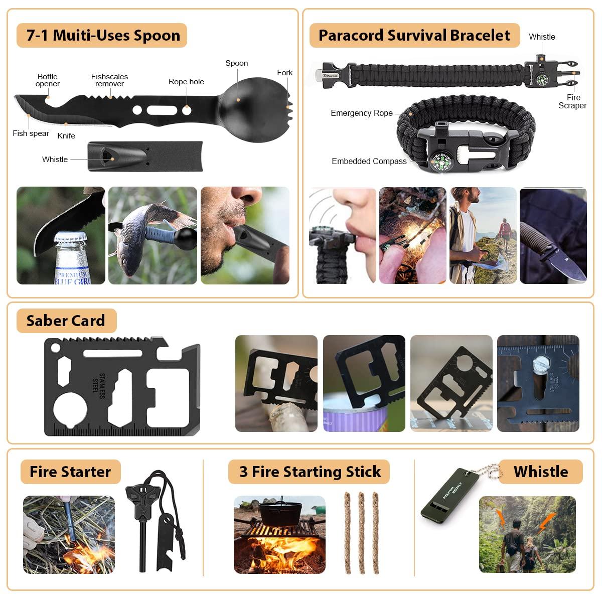 Arlmont & Co. Survival Kit, 250 Piece Survival Gear First Aid Kit With Molle System Compatible Bag And Emergency Tent, Earthquake Emergency Kit, Outdoor Adventure, Hiking, Hunting, Gift For Men And Women